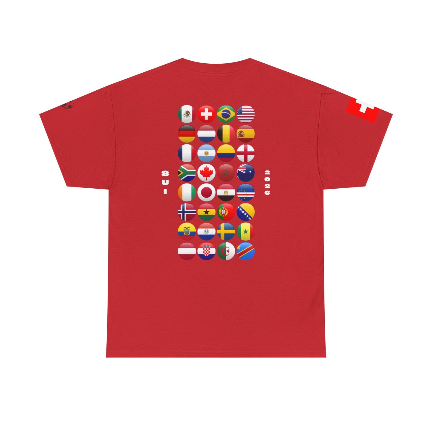 Switzerland Football T-Shirt - Unisex Switzerland Soccer Fan Tee with Flag (2026)