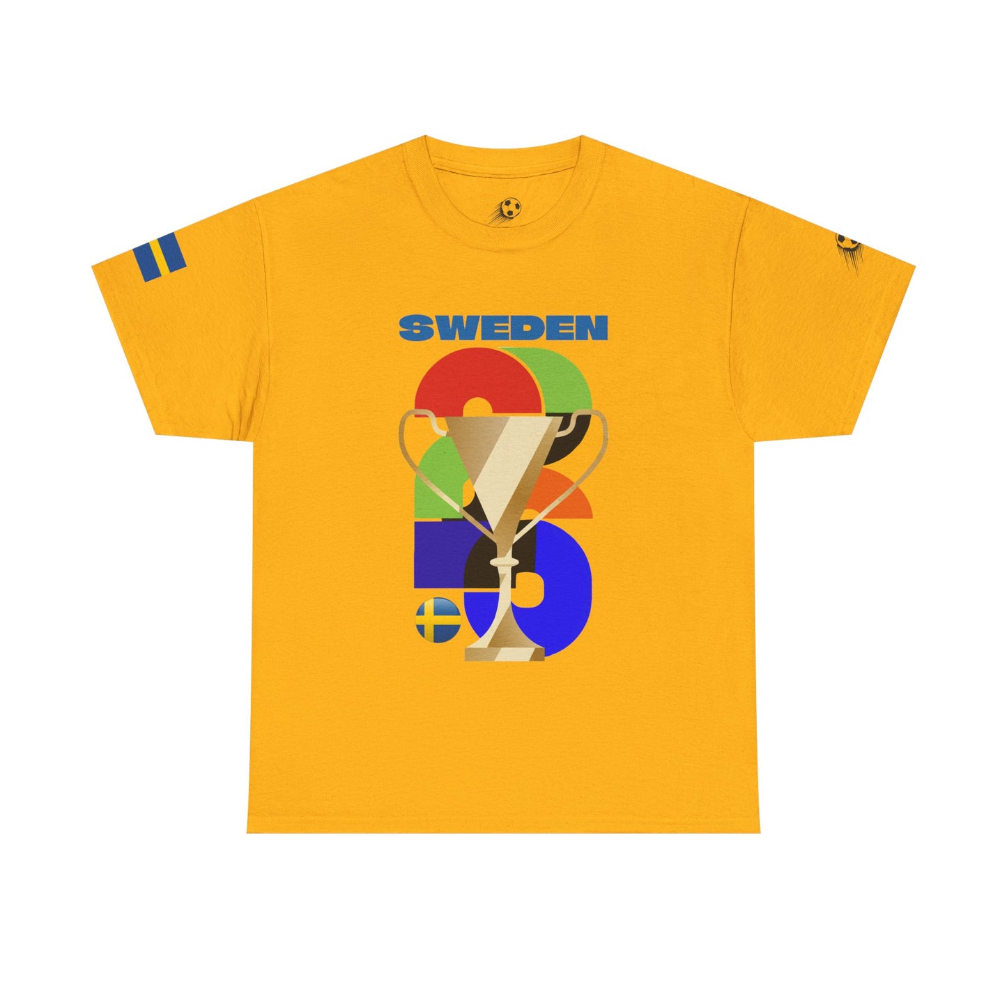 Sweden Football T-Shirt - Unisex Sweden Soccer Fan Tee with Flag (2026)