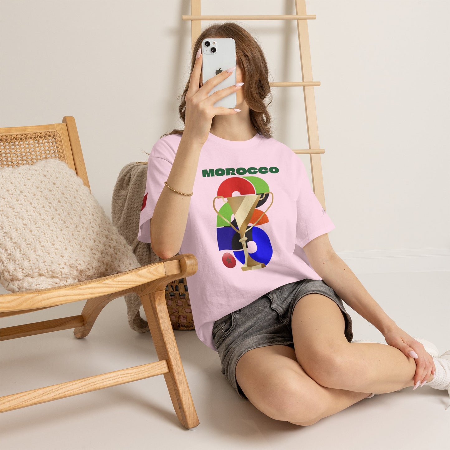 Morocco Football T-Shirt - Unisex Morocco Soccer Fan Tee with Flag (2026)