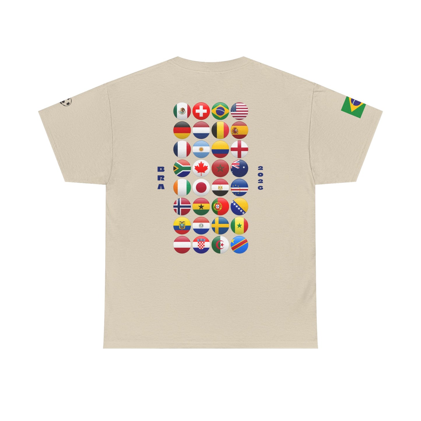 Brazil Football T-Shirt - Unisex Brazil Soccer Fan Tee with Flag (2026)