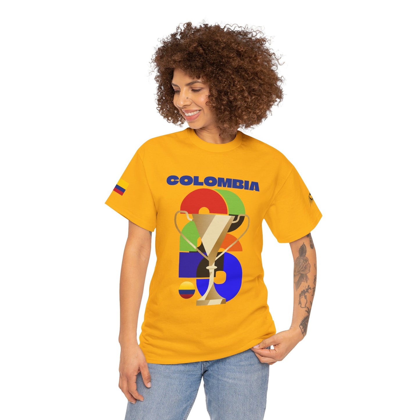 Colombia Football T-Shirt - Unisex Colombia Soccer Fan Tee with Flag (2026)