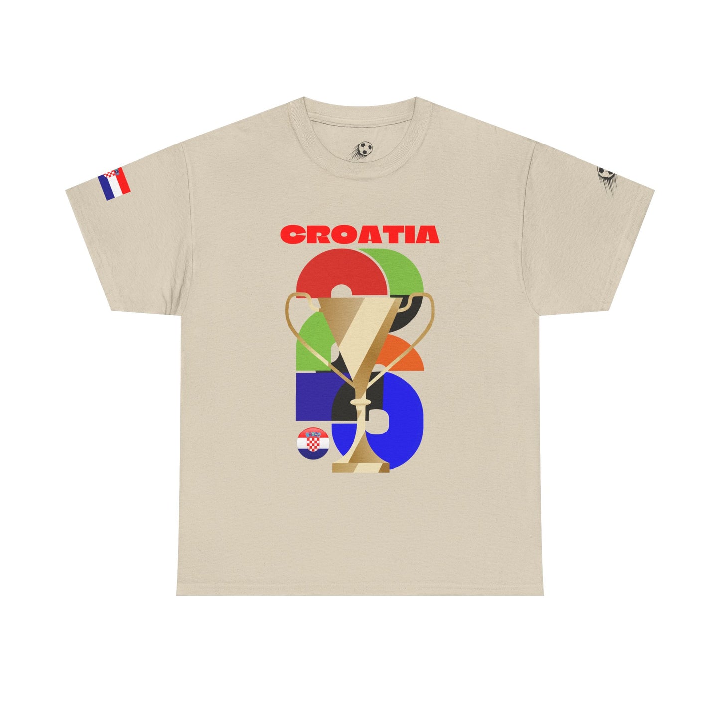 Croatia Football T-Shirt - Unisex Croatia Soccer Fan Tee with Flag (2026)
