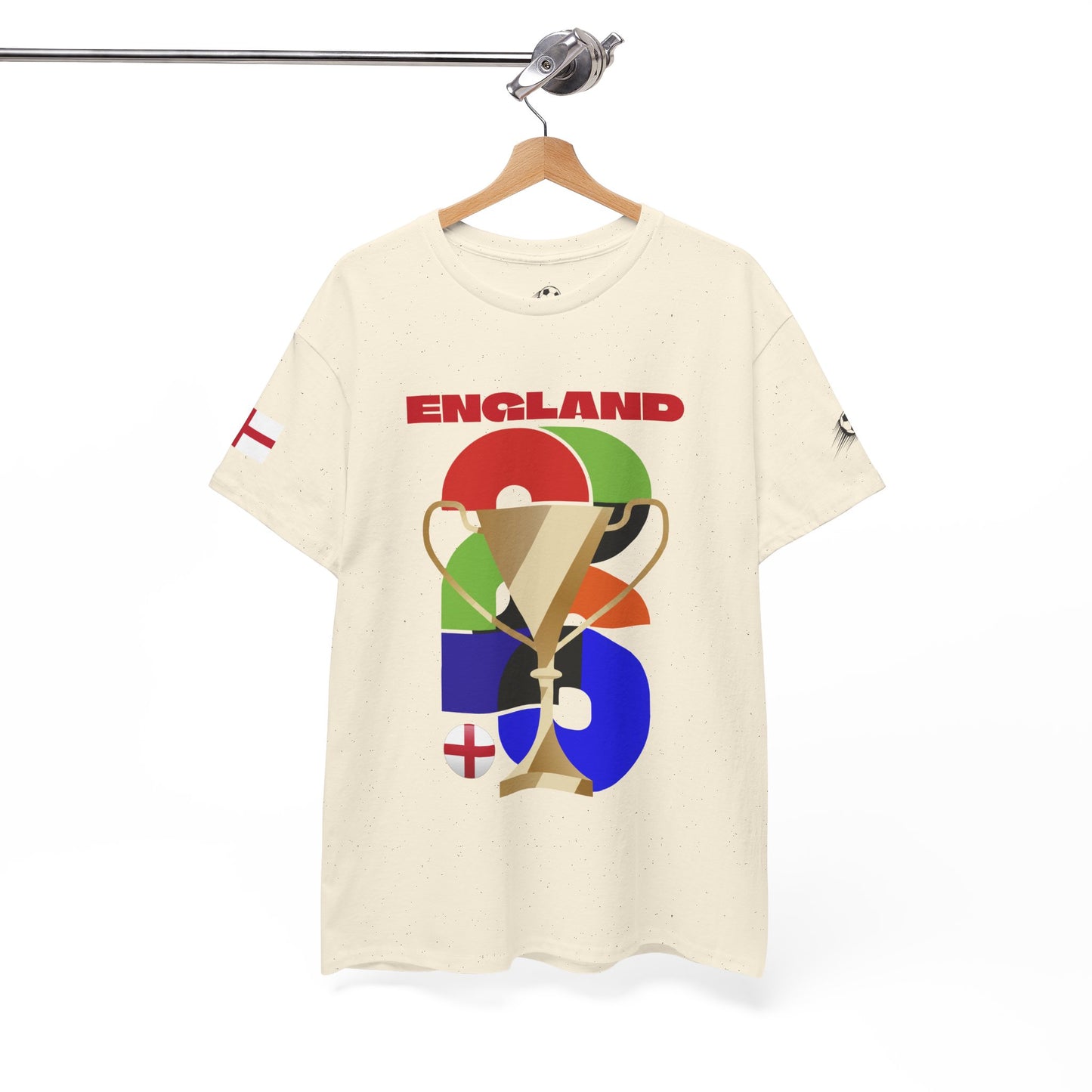 England Football T-Shirt - Unisex England Soccer Fan Tee with Flag (2026)