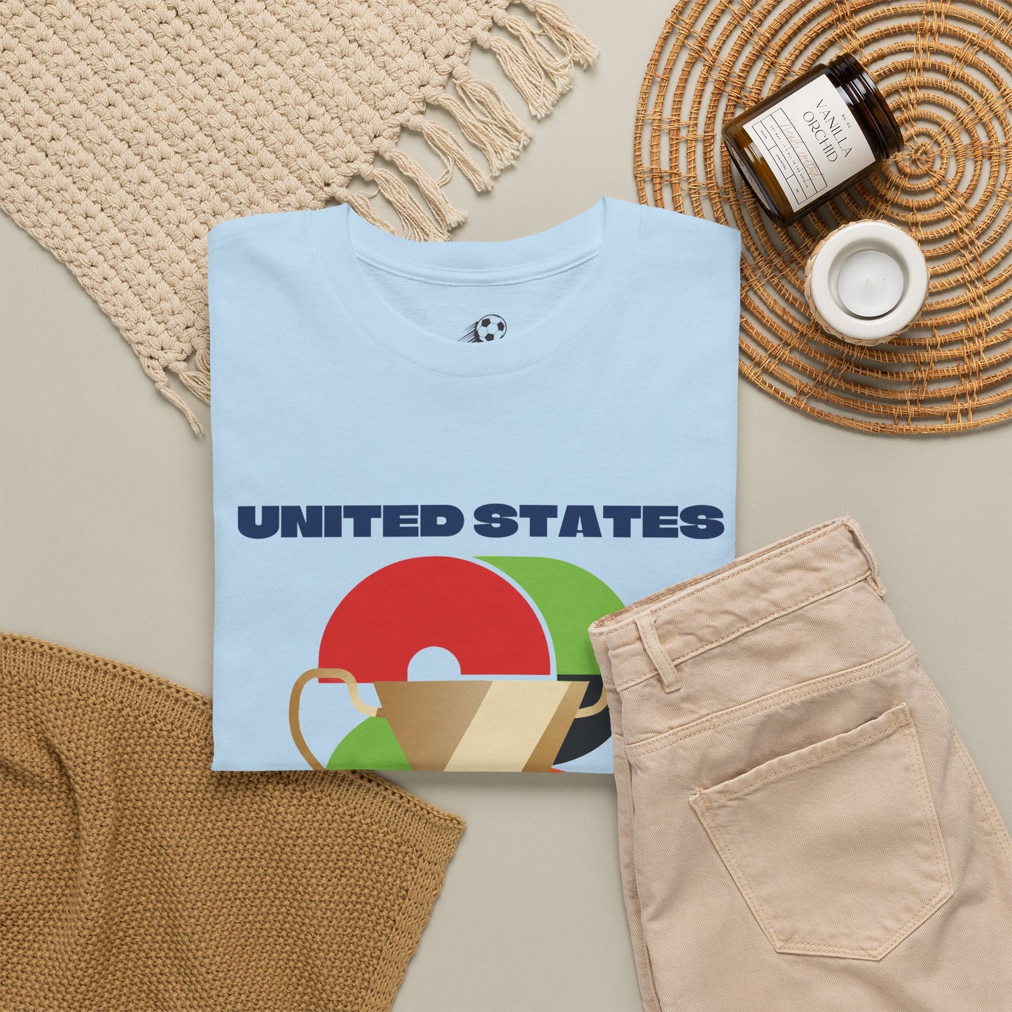 United States Football T-Shirt - Unisex United States Soccer Fan Tee with Flag (2026)