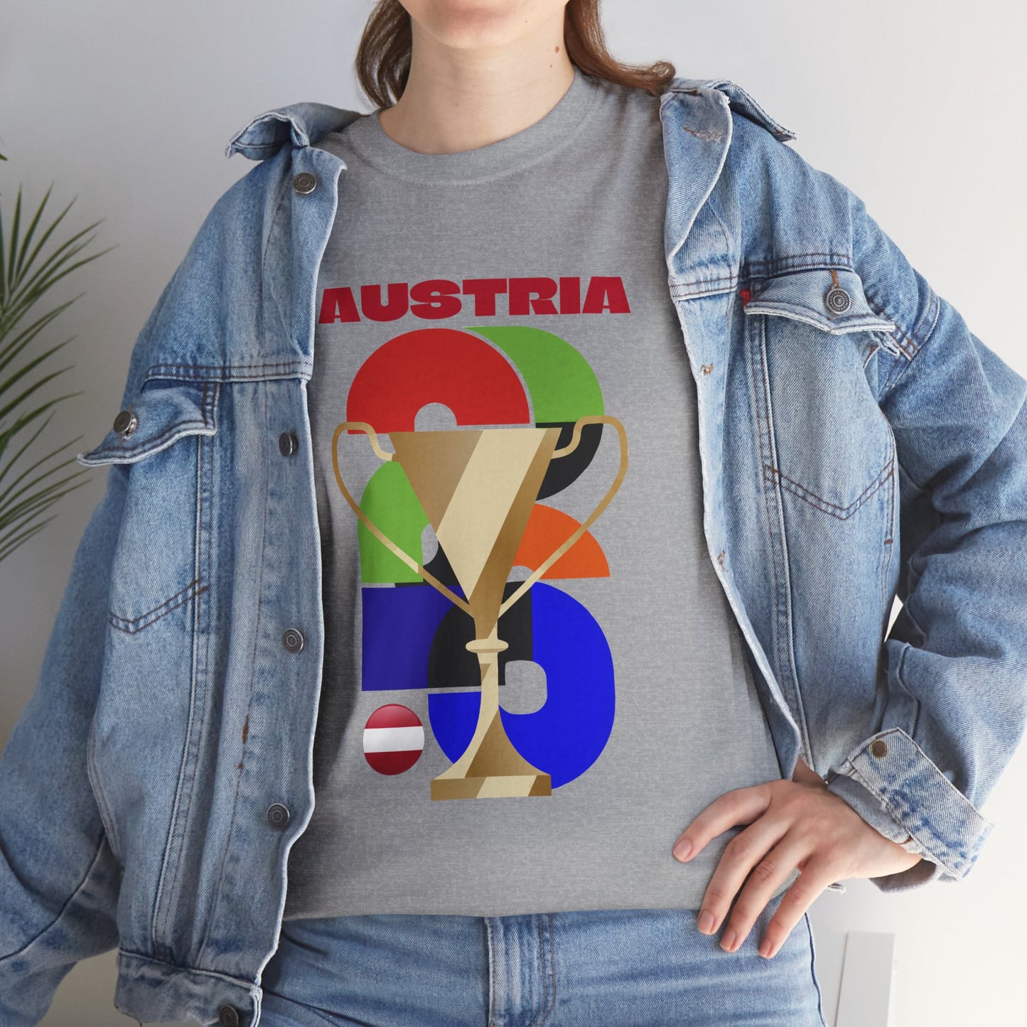 Austria Football T-Shirt - Unisex Austria Soccer Fan Tee with Flag (2026)