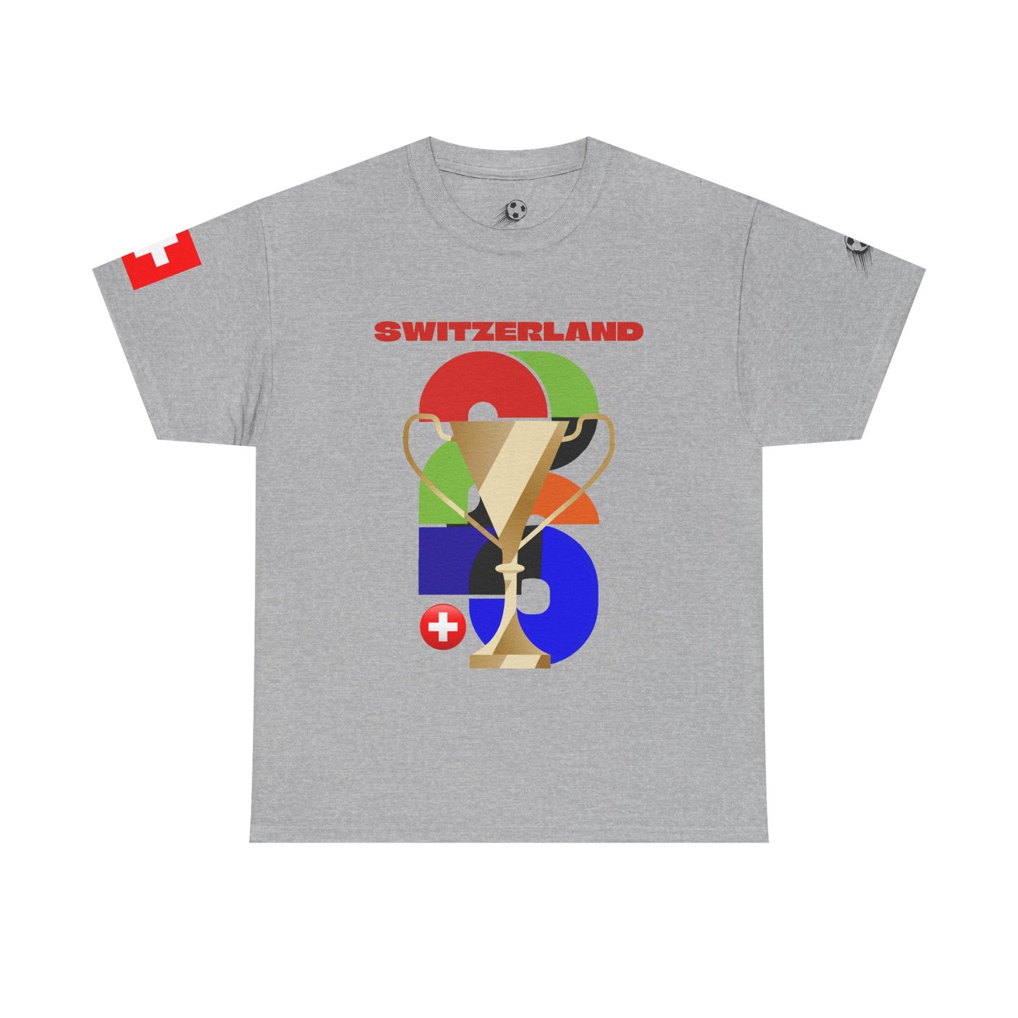 Switzerland Football T-Shirt - Unisex Switzerland Soccer Fan Tee with Flag (2026)