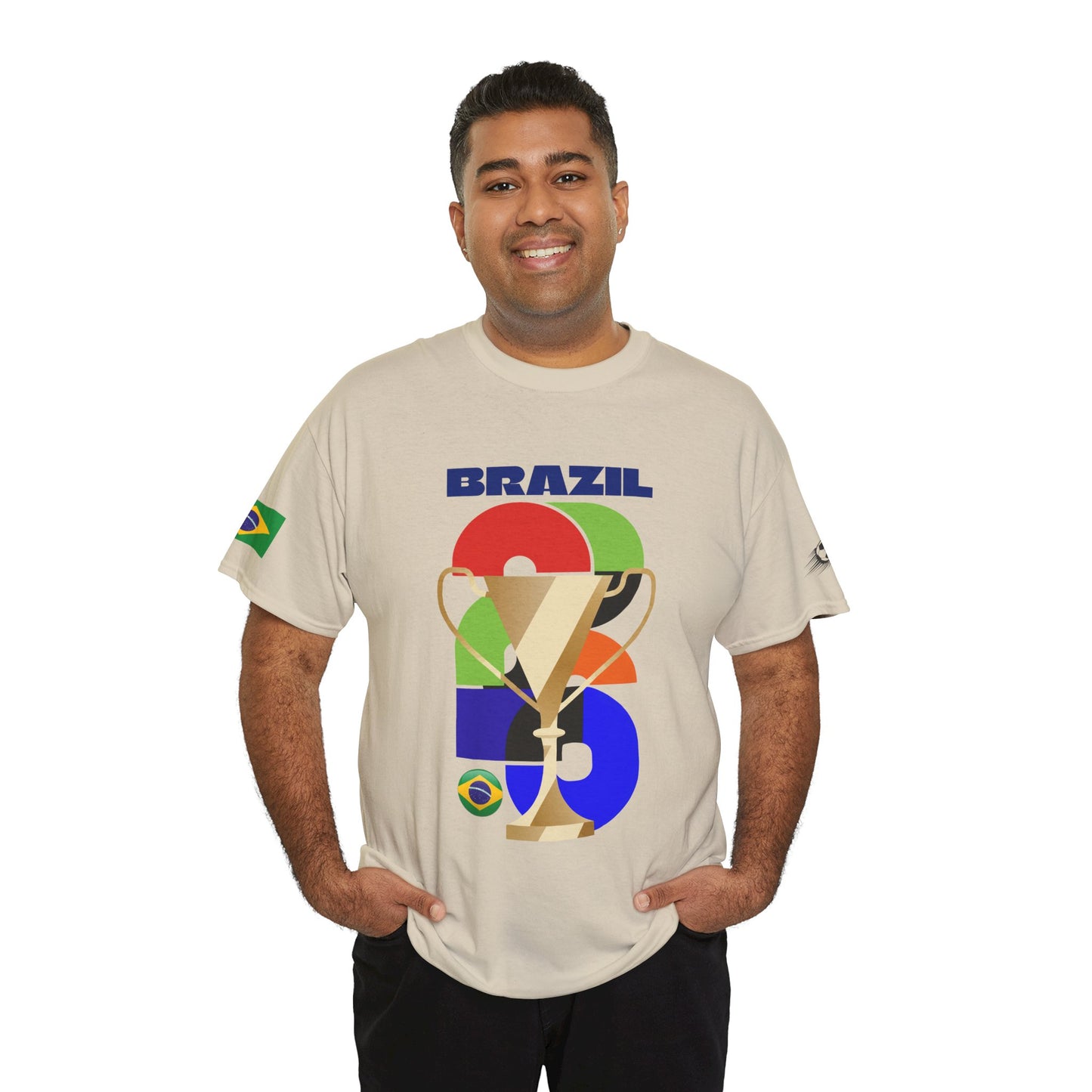 Brazil Football T-Shirt - Unisex Brazil Soccer Fan Tee with Flag (2026)