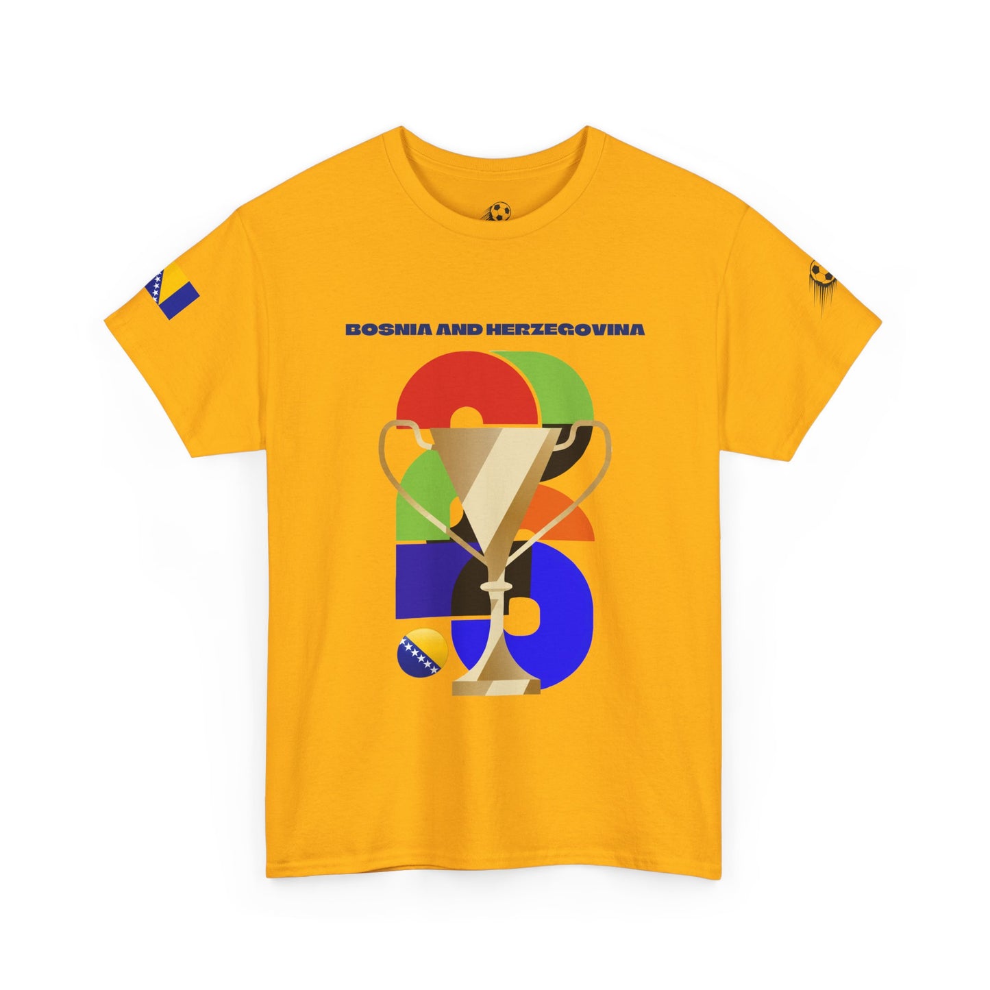 Bosnia and Herzegovina Football T-Shirt - Unisex Bosnia and Herzegovina Soccer Fan Tee with Flag (2026)