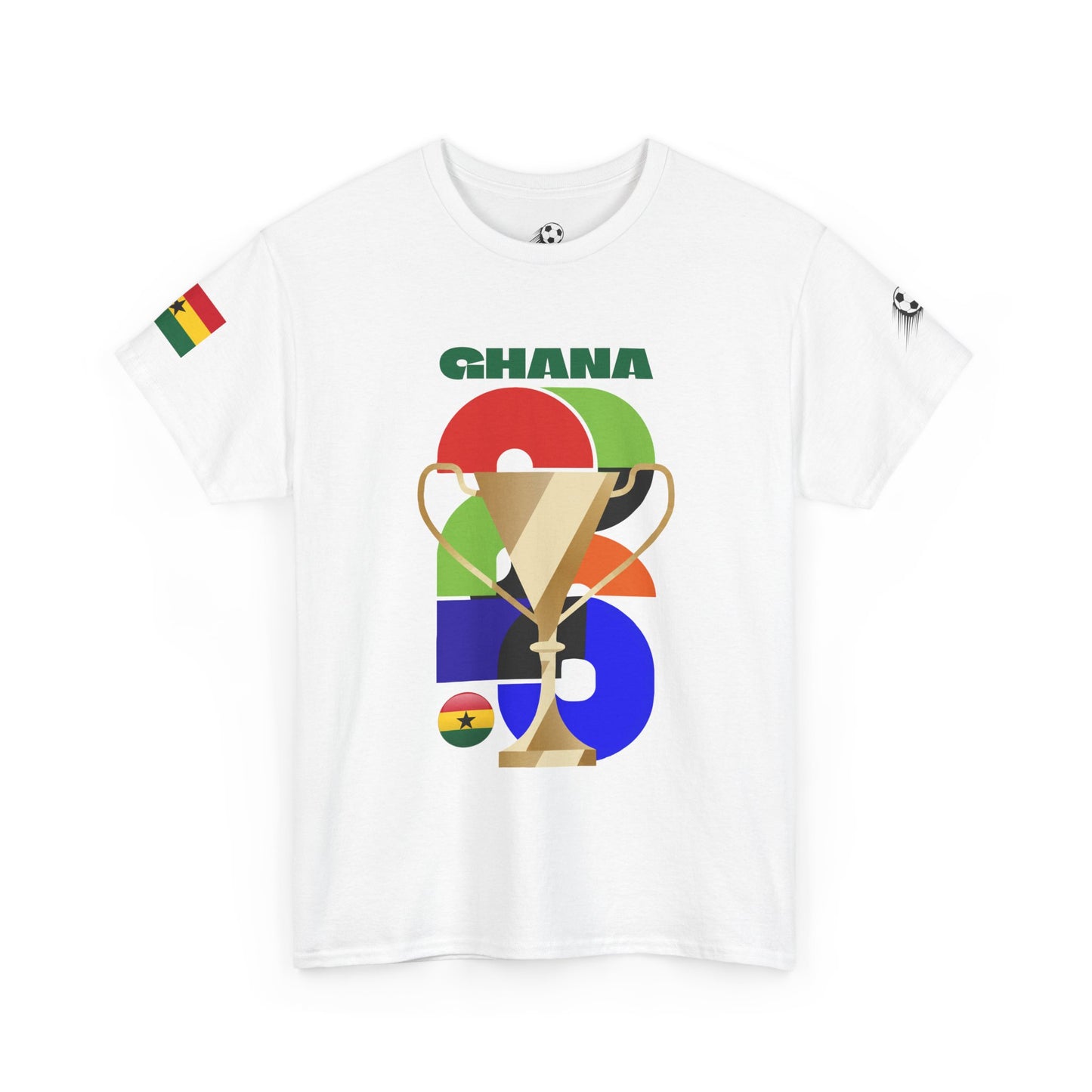 Ghana Football T-Shirt - Unisex Ghana Soccer Fan Tee with Flag (2026)