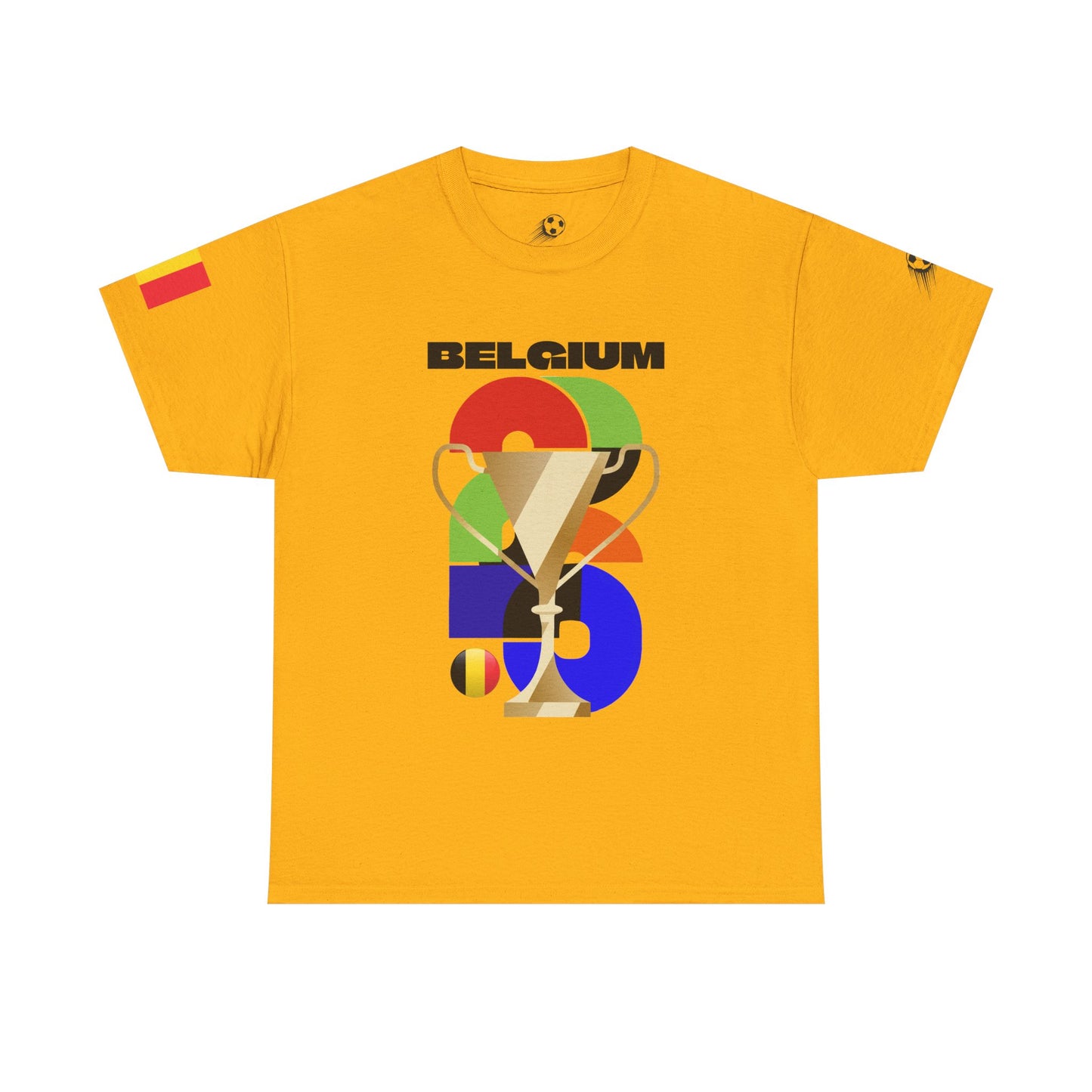 Belgium Football T-Shirt - Unisex Belgium Soccer Fan Tee with Flag (2026)