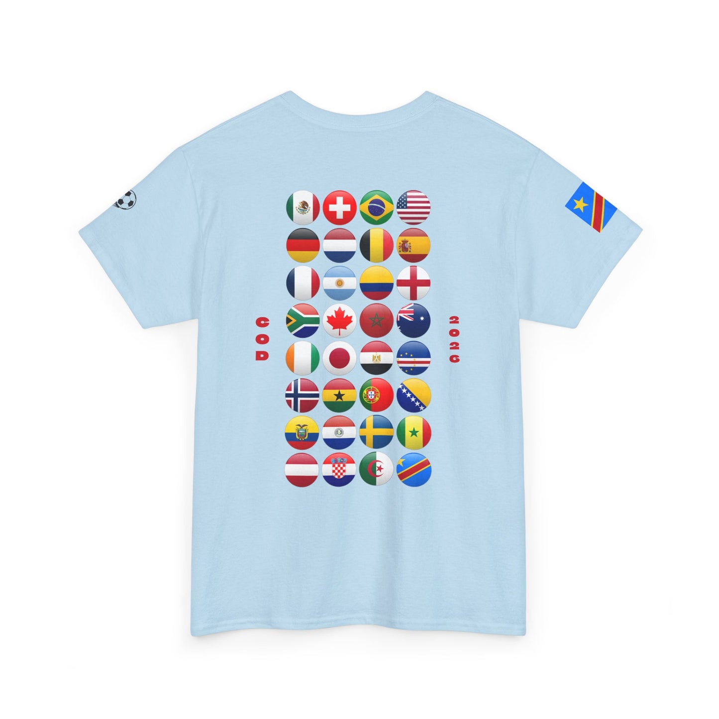DR Congo Football T-Shirt - Unisex DR Congo Soccer Fan Tee with Flag (2026)