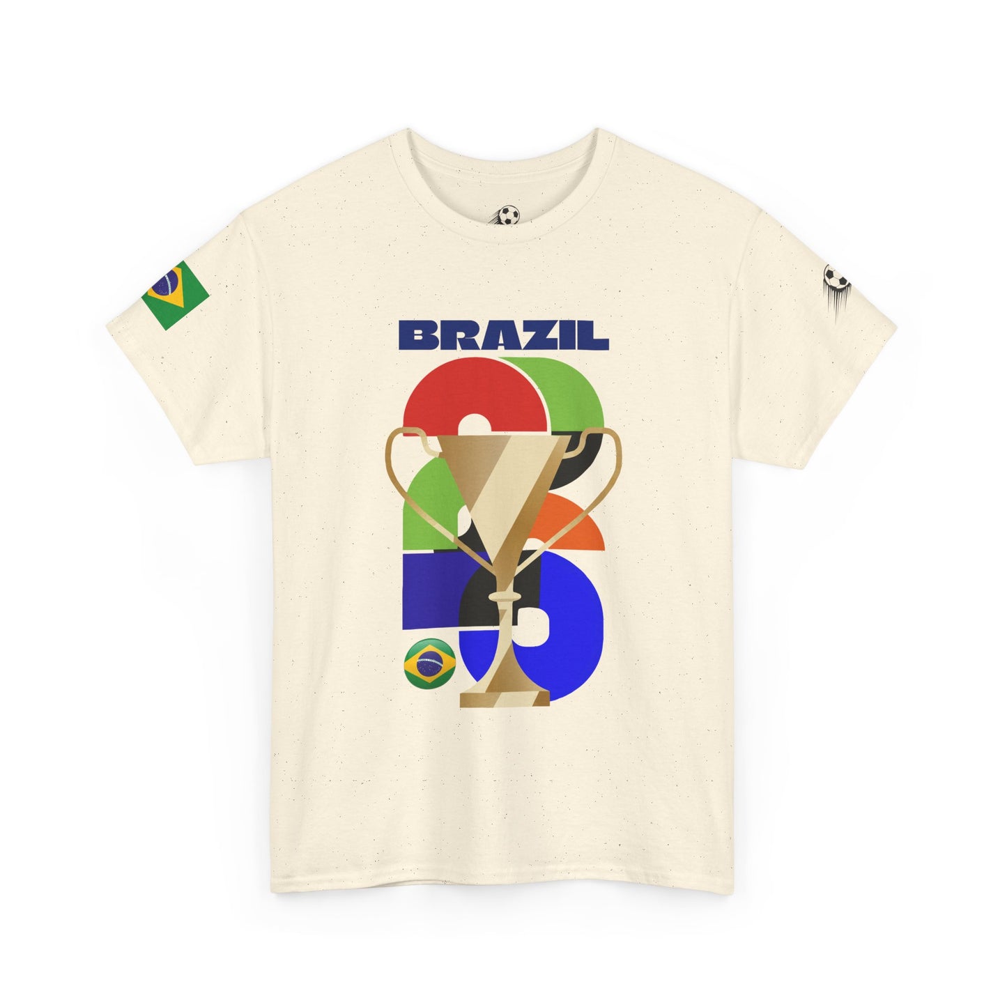 Brazil Football T-Shirt - Unisex Brazil Soccer Fan Tee with Flag (2026)