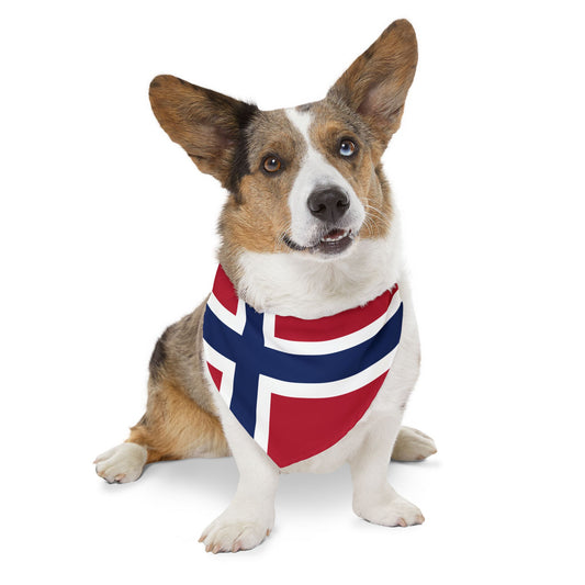 Norway Soccer Dog Bandana — Norwegian Flag Snap-On Pet Bandana, Fan Gear