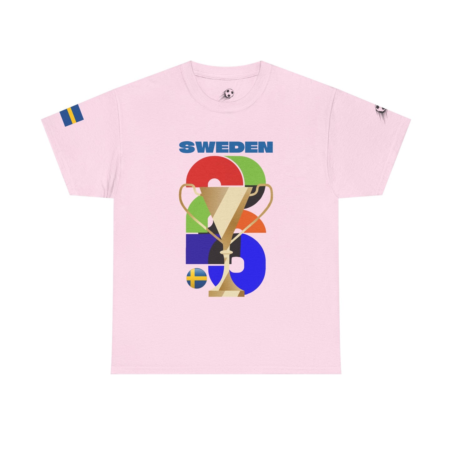 Sweden Football T-Shirt - Unisex Sweden Soccer Fan Tee with Flag (2026)