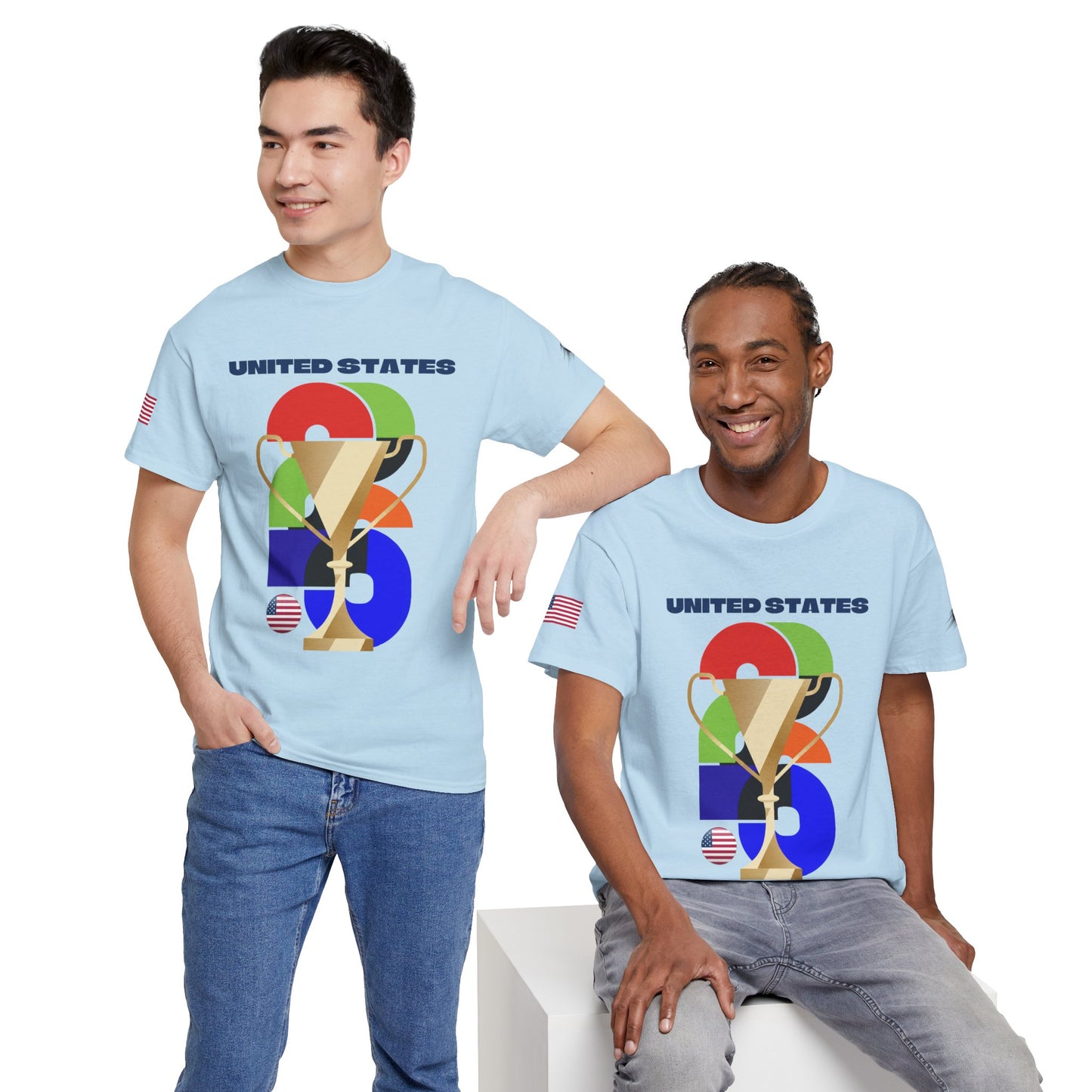 United States Football T-Shirt - Unisex United States Soccer Fan Tee with Flag (2026)