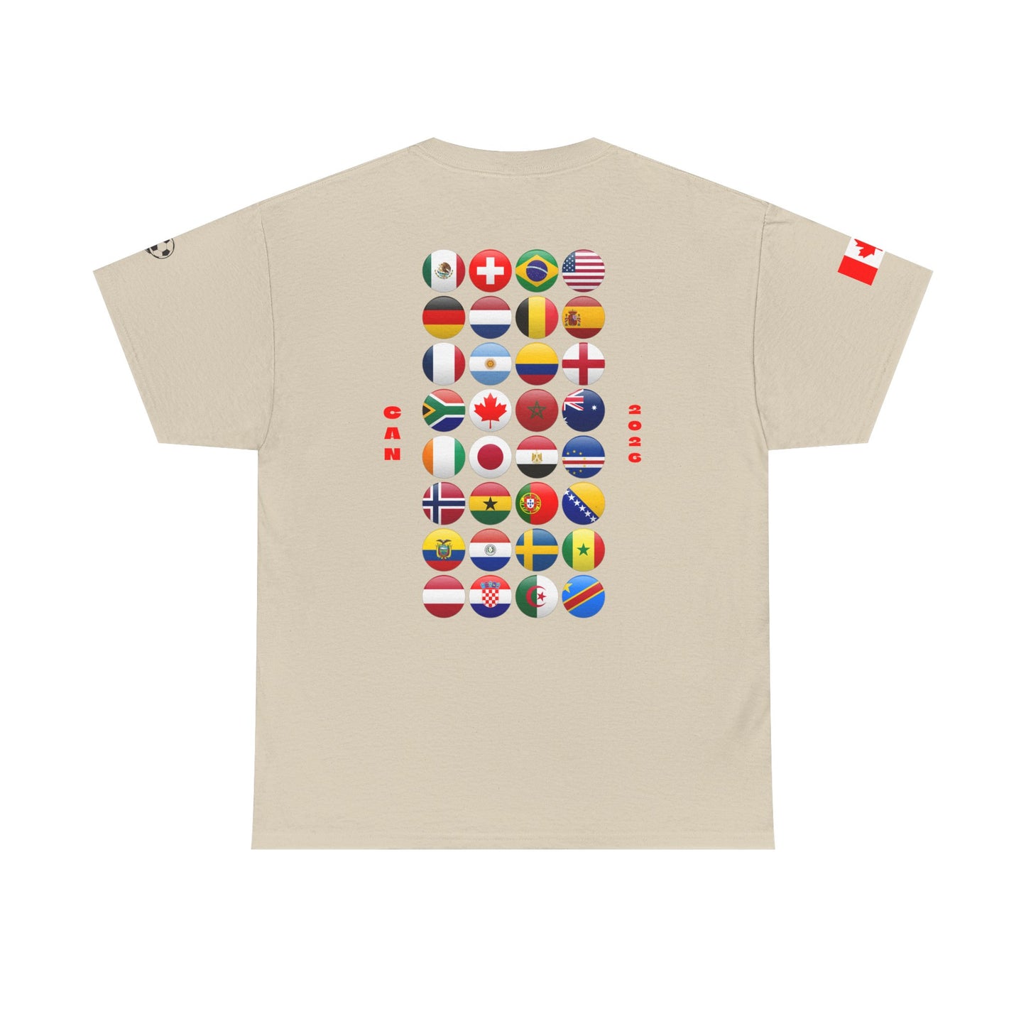 Canada Football T-Shirt - Unisex Canada Soccer Fan Tee with Flag (2026)