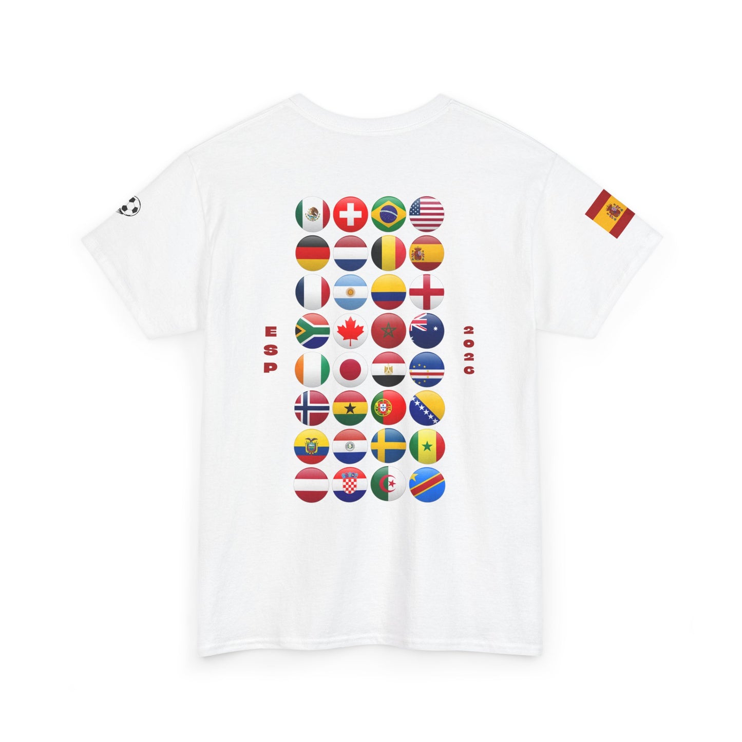 Spain Football T-Shirt - Unisex Spain Soccer Fan Tee with Flag (2026)