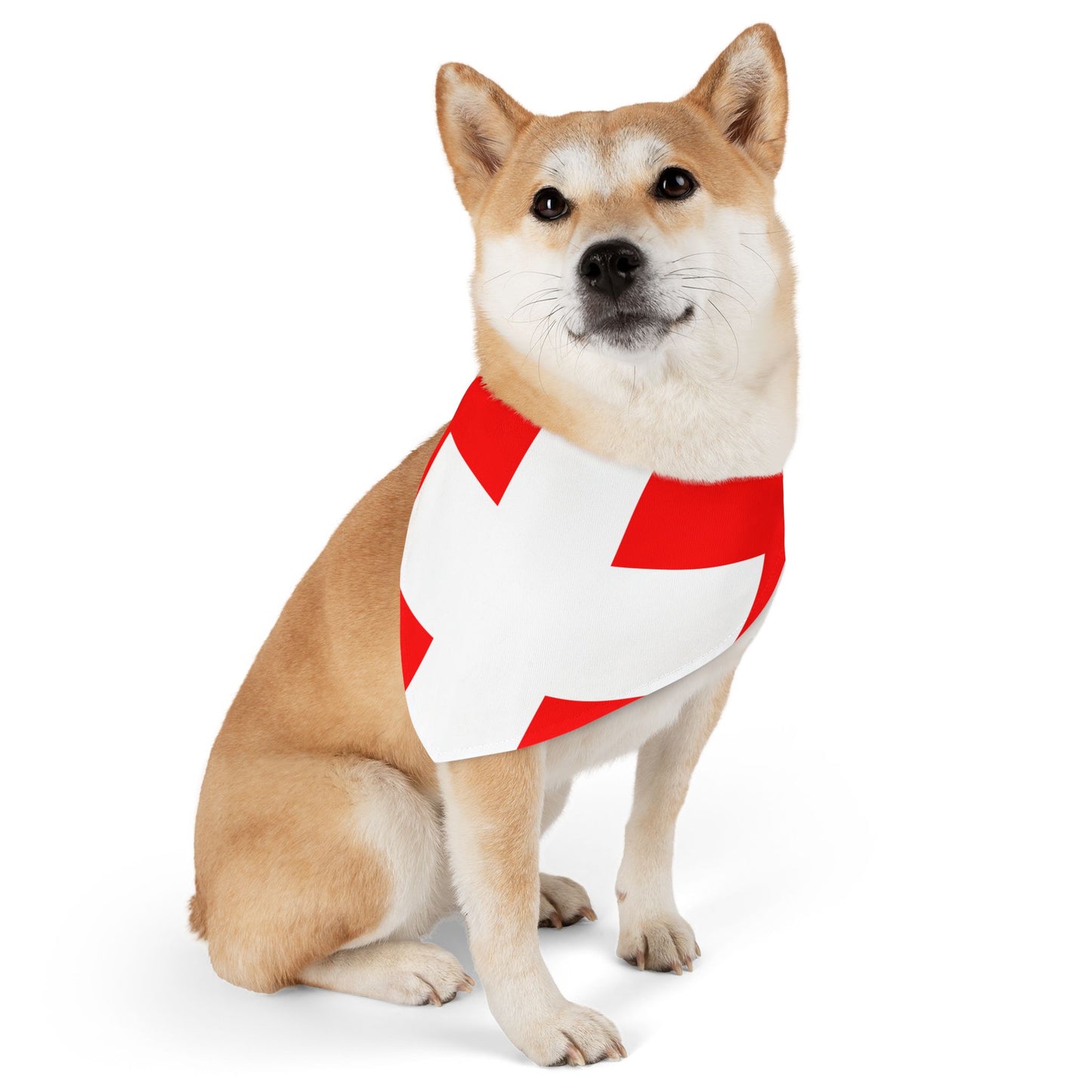 Switzerland Soccer Dog Bandana — Swiss Flag Snap-On Pet Bandana, Fan Gear
