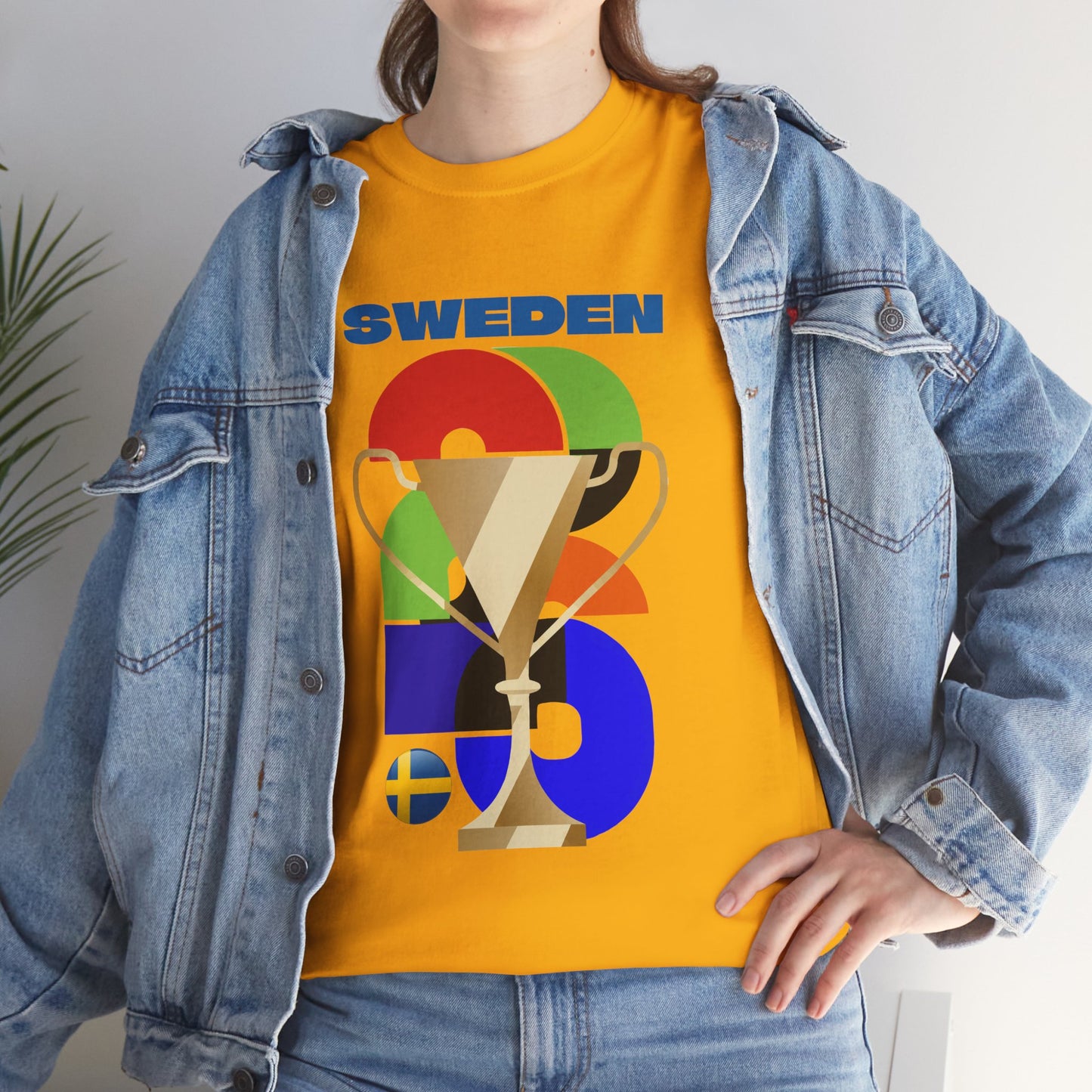 Sweden Football T-Shirt - Unisex Sweden Soccer Fan Tee with Flag (2026)