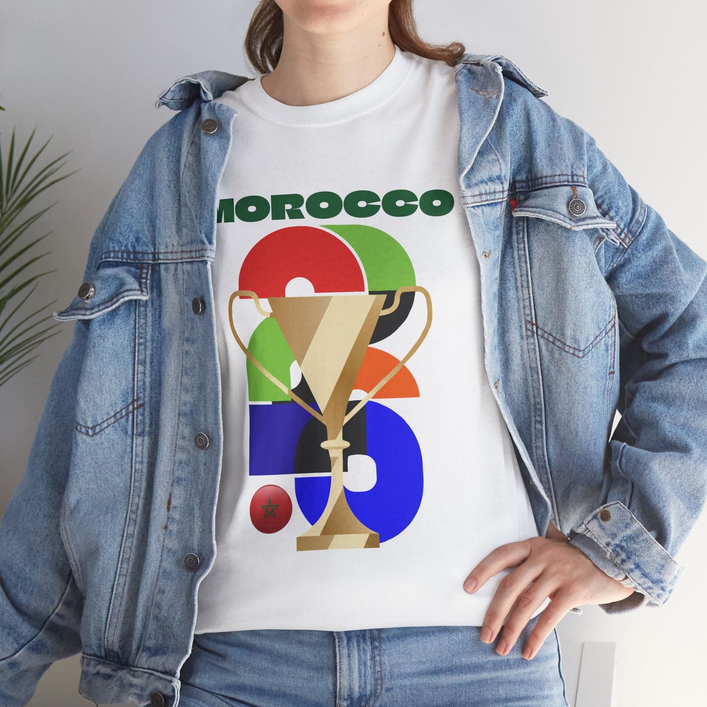 Morocco Football T-Shirt - Unisex Morocco Soccer Fan Tee with Flag (2026)