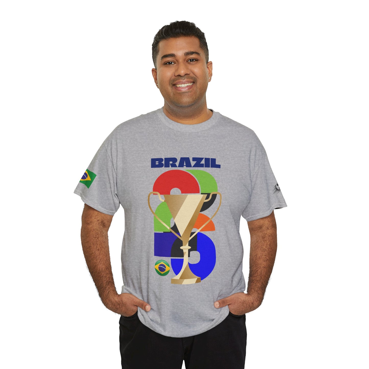 Brazil Football T-Shirt - Unisex Brazil Soccer Fan Tee with Flag (2026)