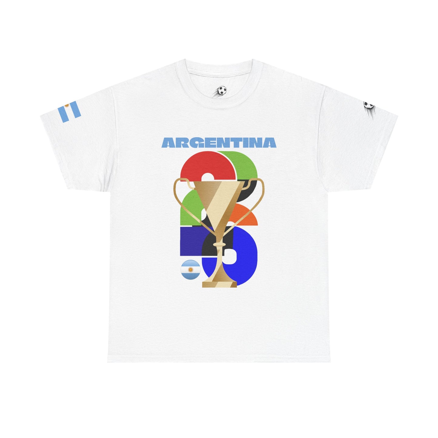 Argentina Football T-Shirt - Unisex Argentina Soccer Fan Tee with Flag (2026)