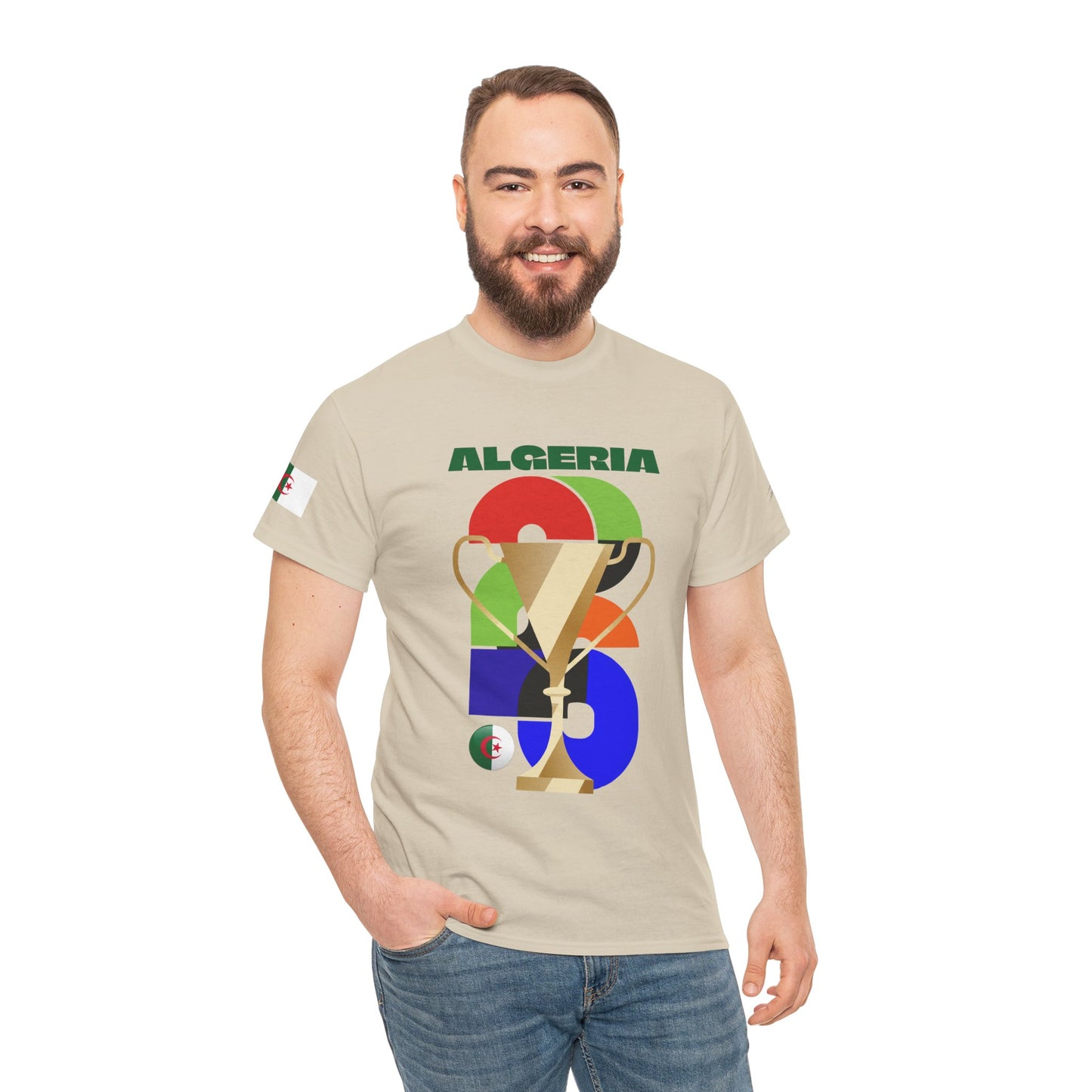 Algeria Football T-Shirt - Unisex Algeria Soccer Fan Tee with Flag (2026)
