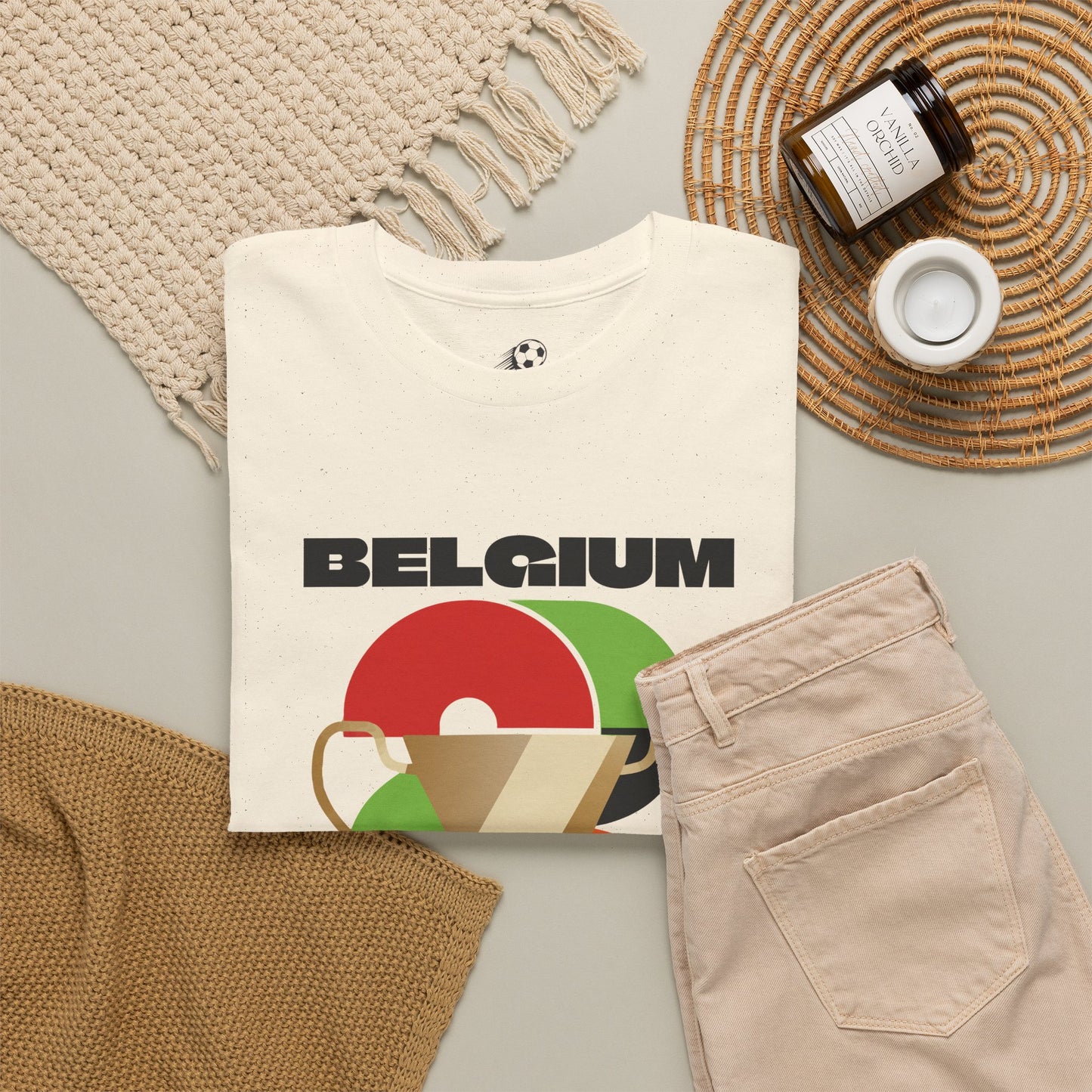 Belgium Football T-Shirt - Unisex Belgium Soccer Fan Tee with Flag (2026)
