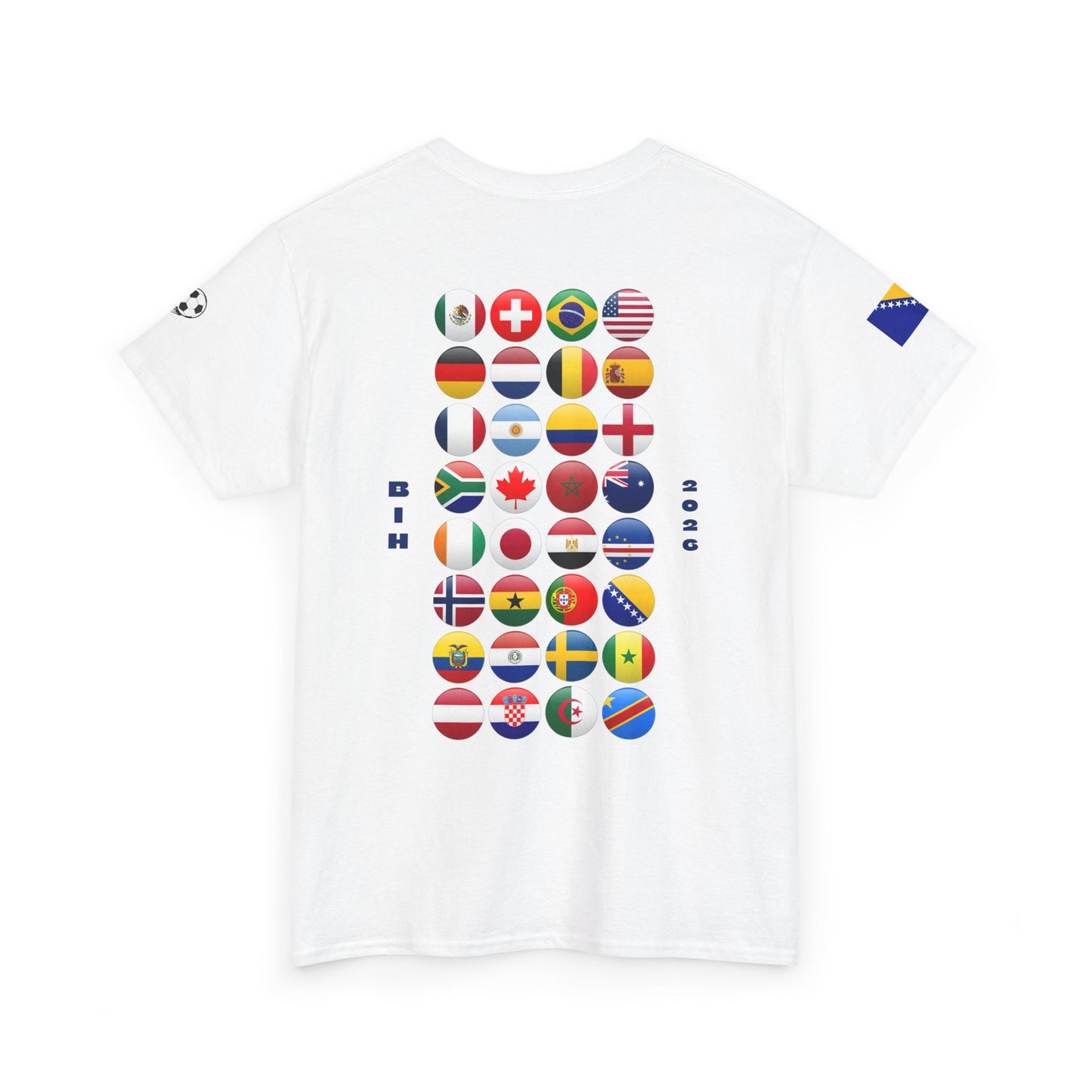 Bosnia and Herzegovina Football T-Shirt - Unisex Bosnia and Herzegovina Soccer Fan Tee with Flag (2026)