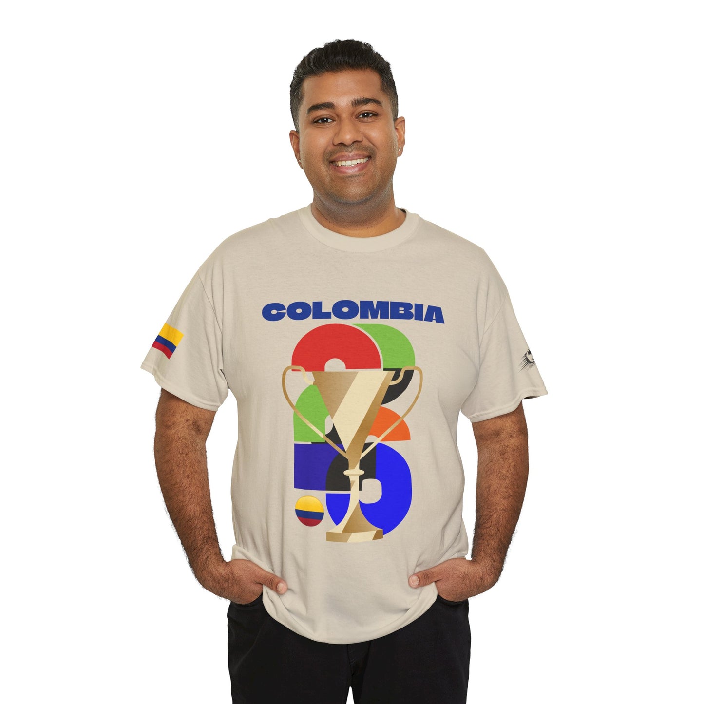 Colombia Football T-Shirt - Unisex Colombia Soccer Fan Tee with Flag (2026)