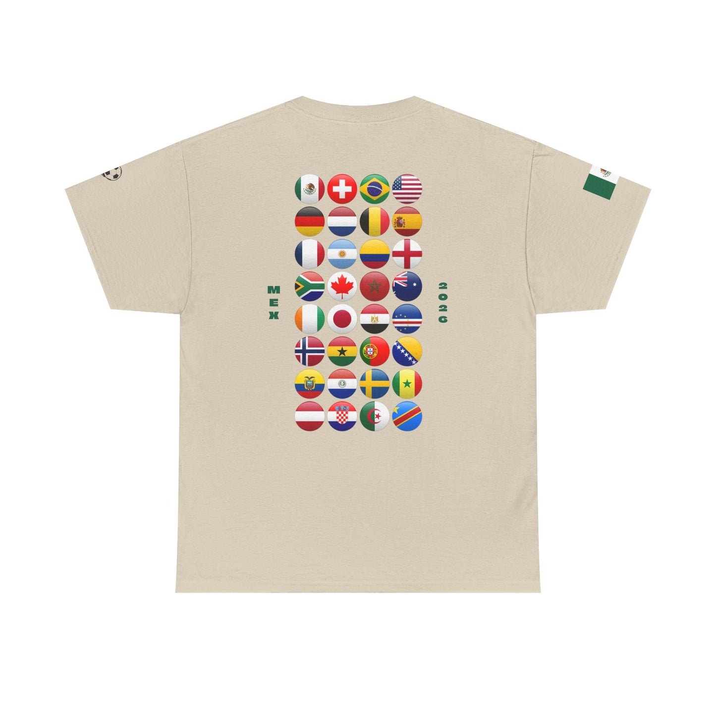 Mexico Football T-Shirt - Unisex Mexico Soccer Fan Tee with Flag (2026)