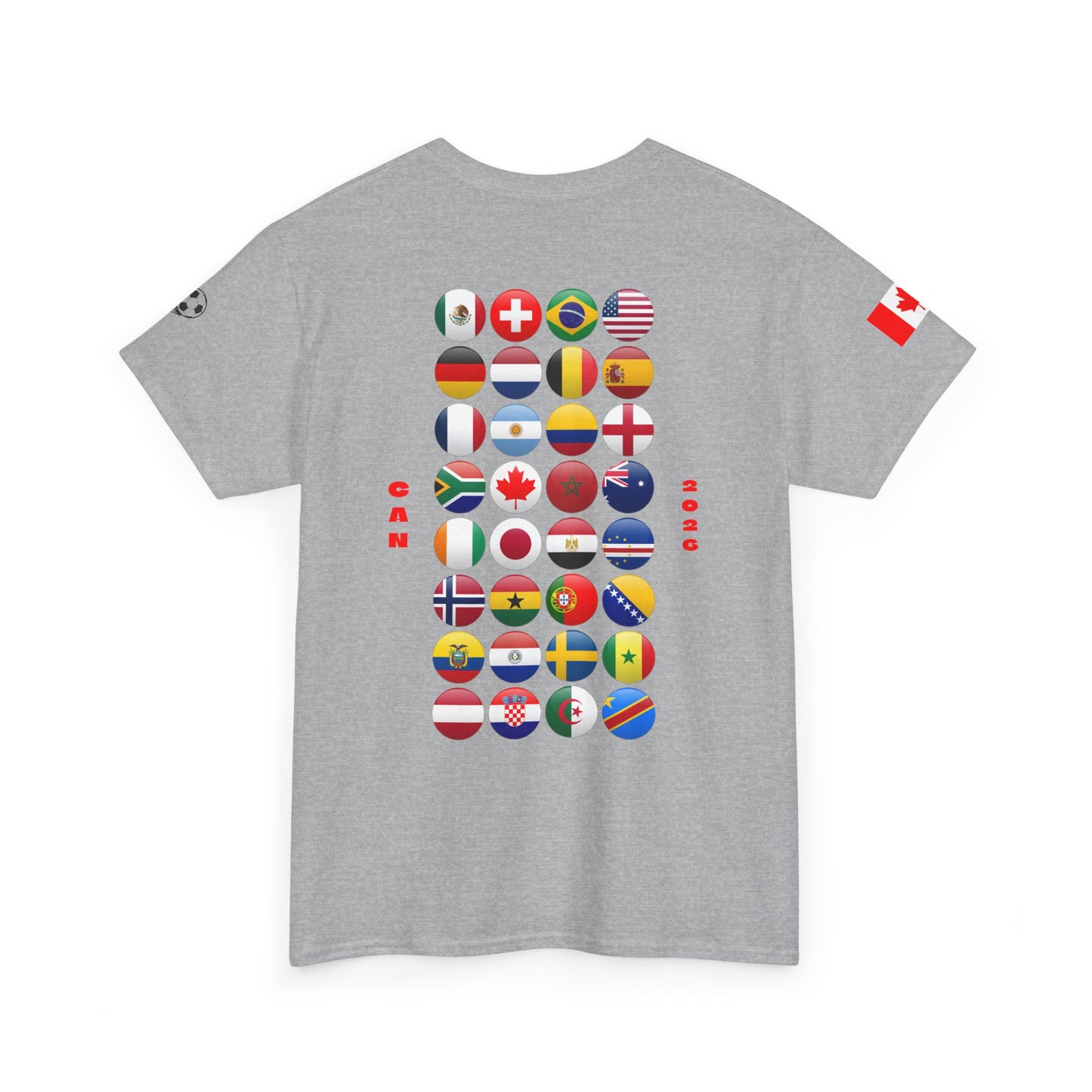 Canada Football T-Shirt - Unisex Canada Soccer Fan Tee with Flag (2026)