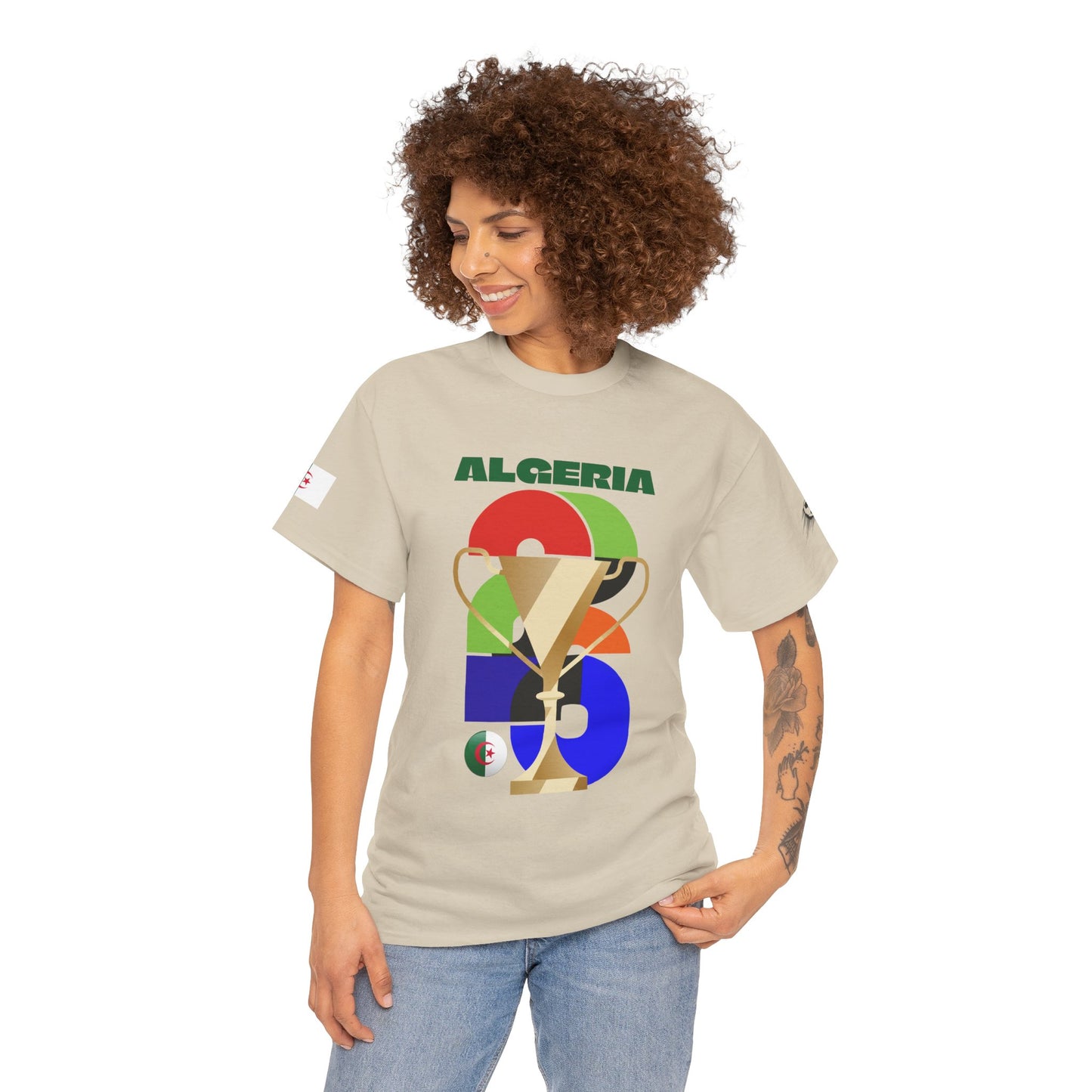 Algeria Football T-Shirt - Unisex Algeria Soccer Fan Tee with Flag (2026)