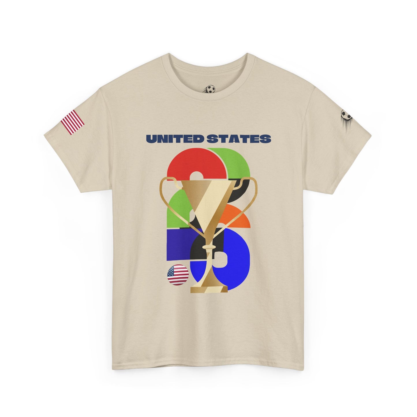 United States Football T-Shirt - Unisex United States Soccer Fan Tee with Flag (2026)