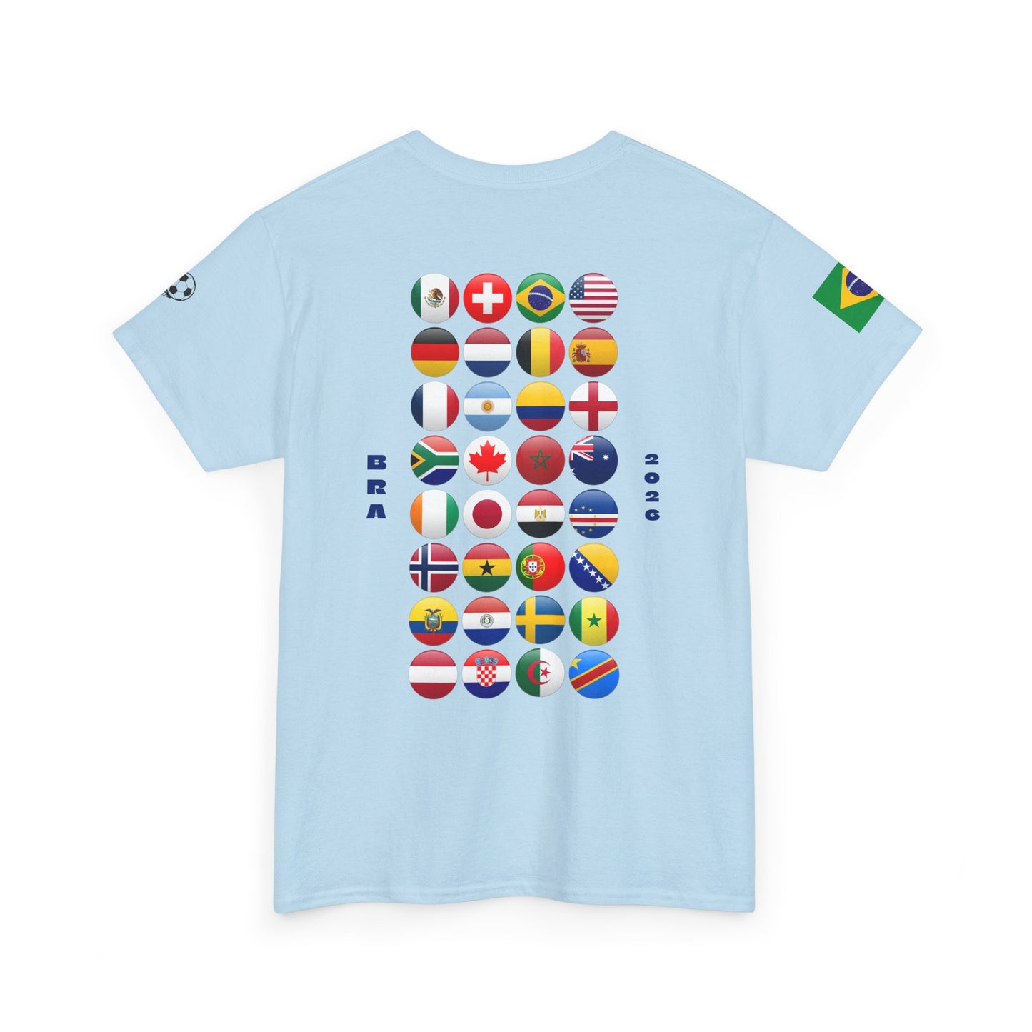 Brazil Football T-Shirt - Unisex Brazil Soccer Fan Tee with Flag (2026)