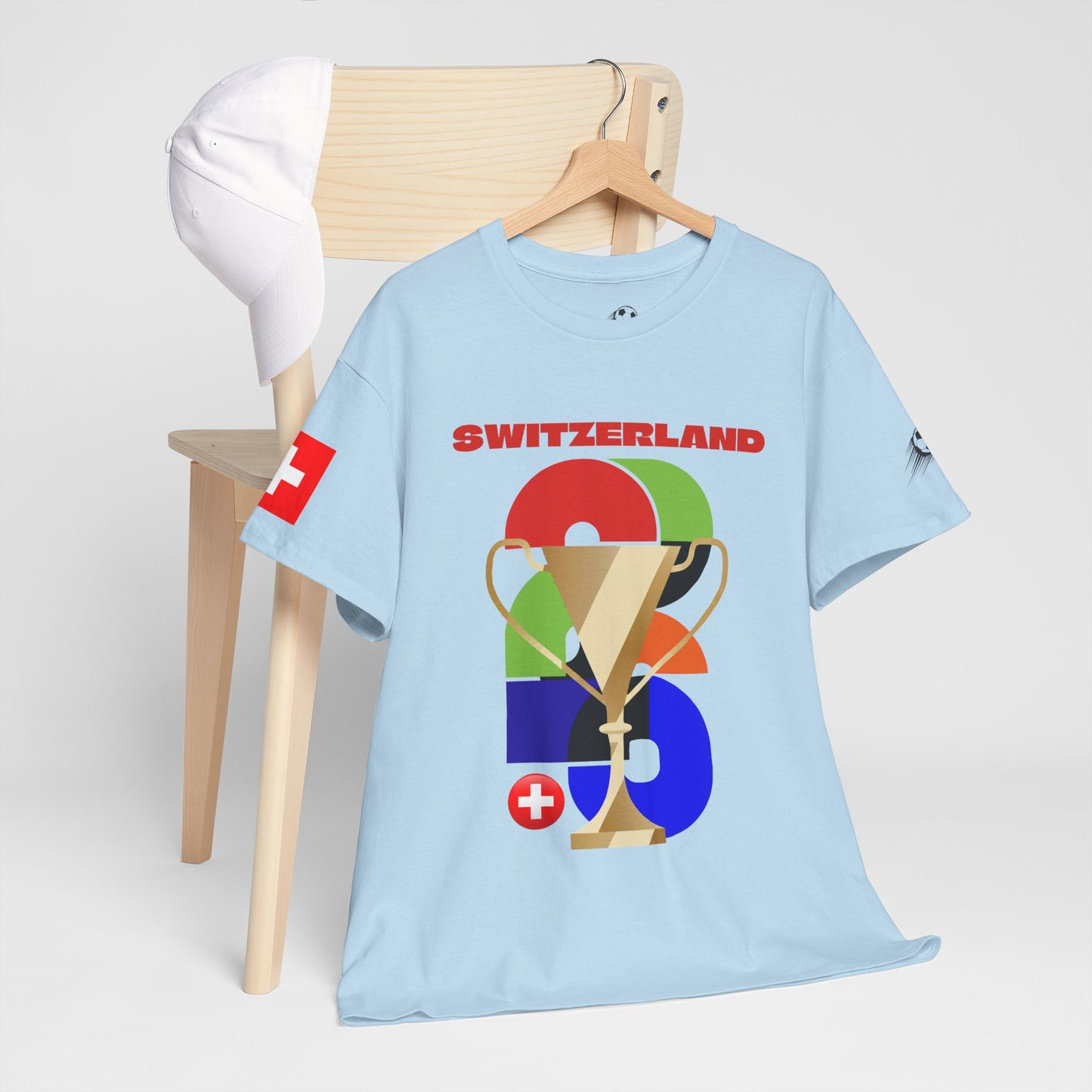 Switzerland Football T-Shirt - Unisex Switzerland Soccer Fan Tee with Flag (2026)
