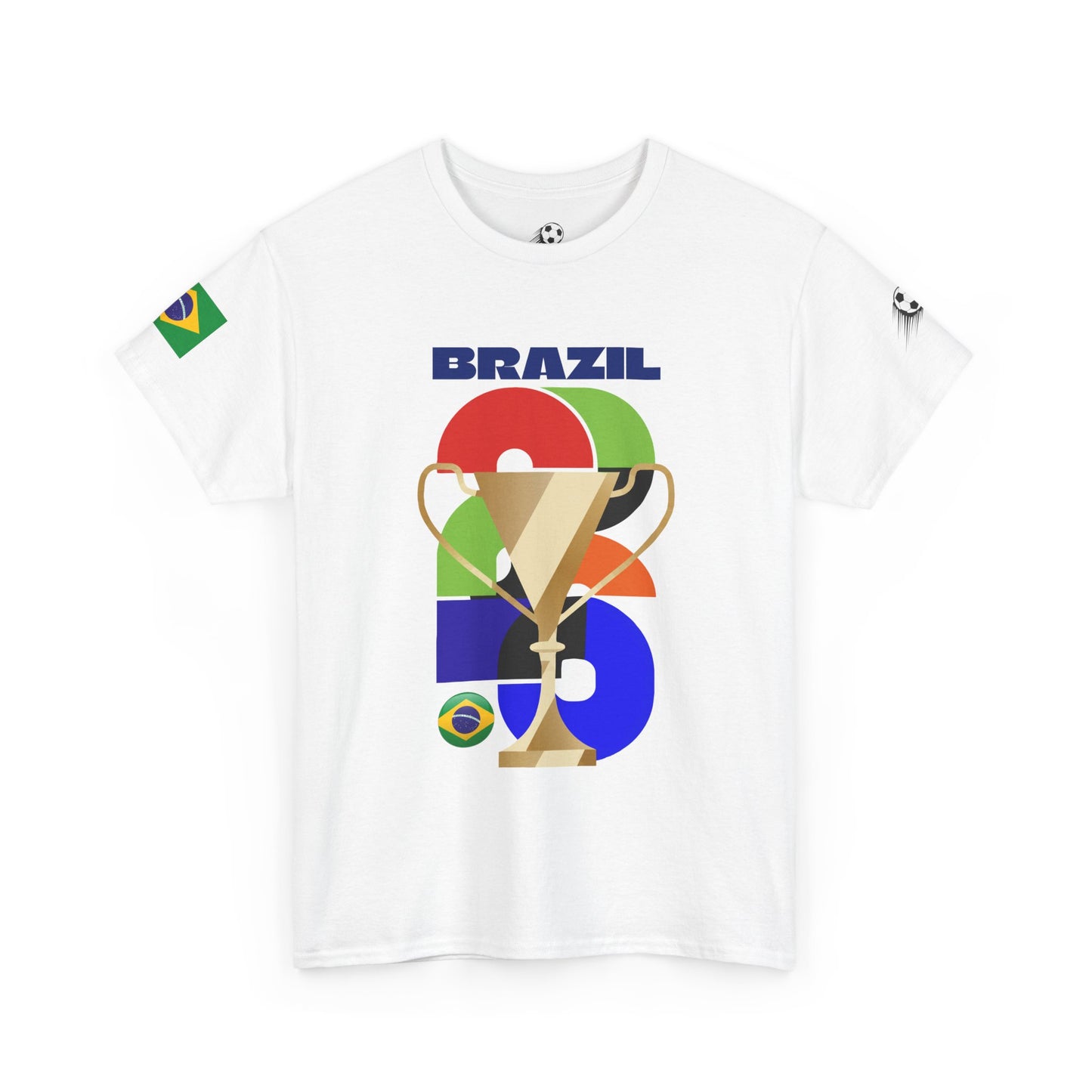 Brazil Football T-Shirt - Unisex Brazil Soccer Fan Tee with Flag (2026)
