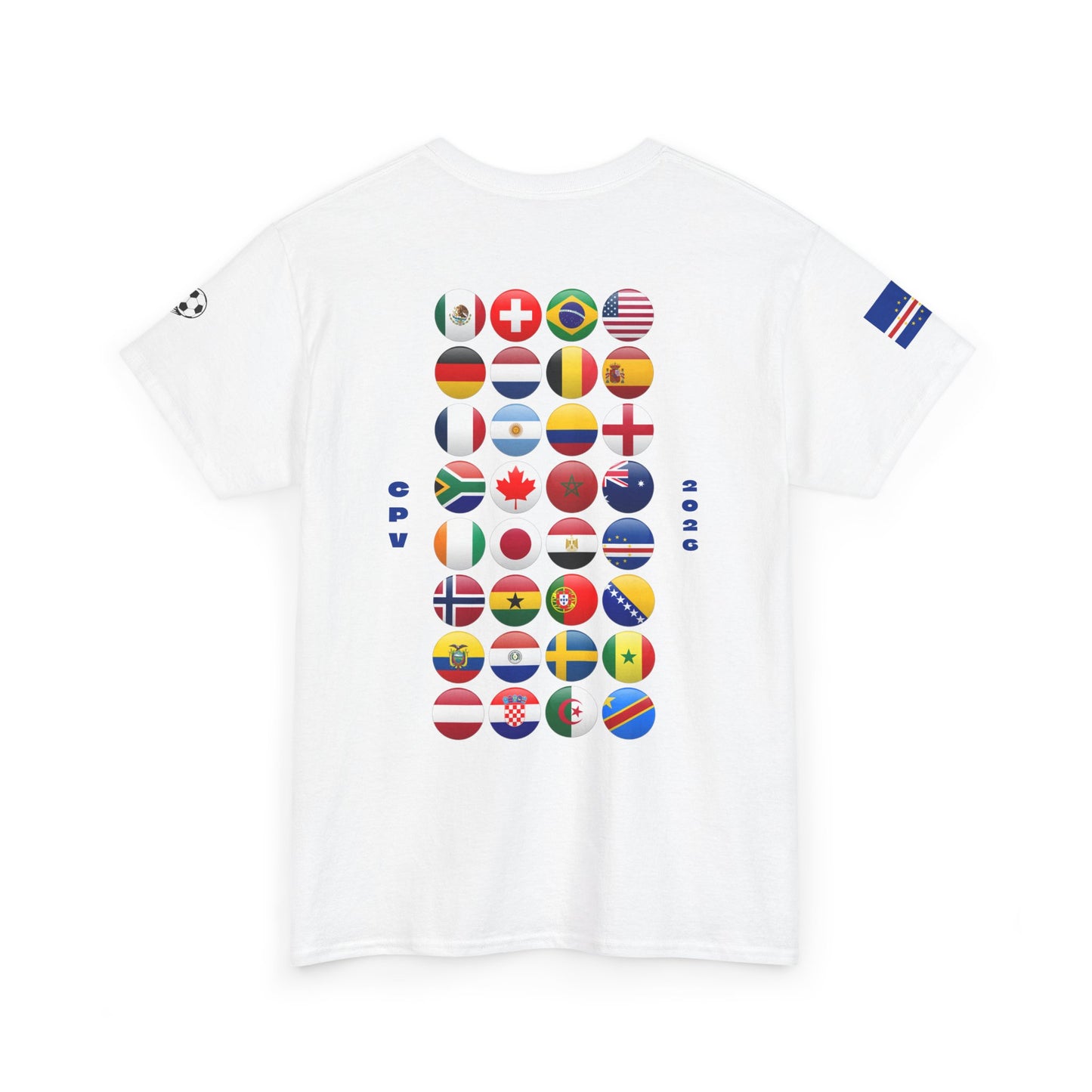 Cape Verde Football T-Shirt - Unisex Cape Verde Soccer Fan Tee with Flag (2026)