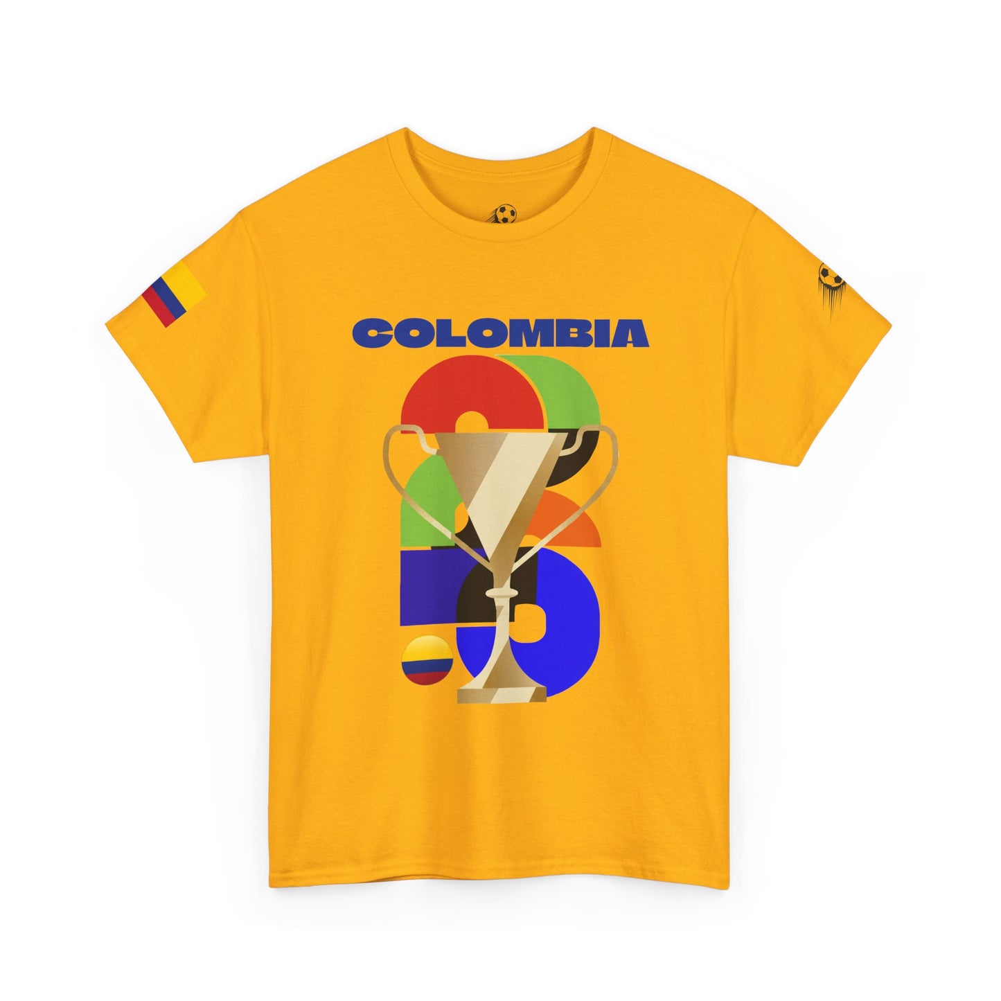 Colombia Football T-Shirt - Unisex Colombia Soccer Fan Tee with Flag (2026)