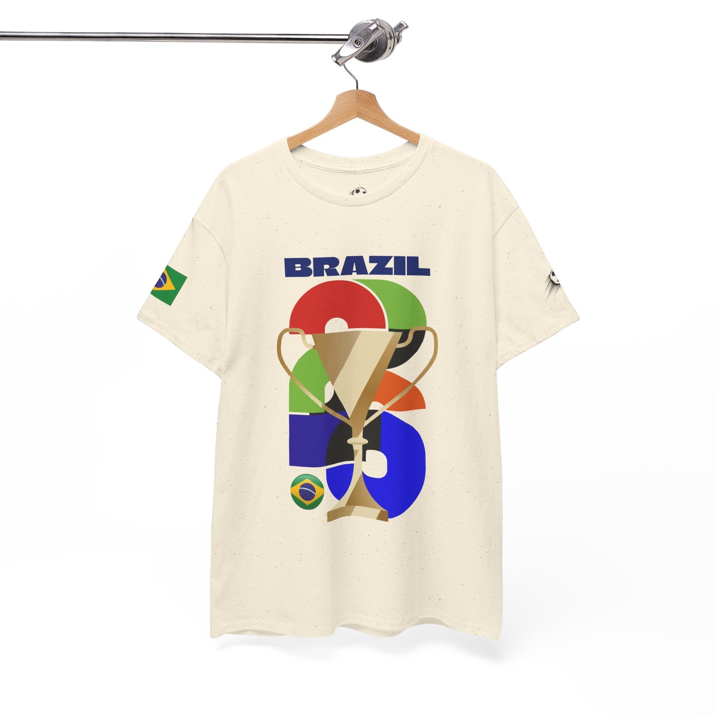 Brazil Football T-Shirt - Unisex Brazil Soccer Fan Tee with Flag (2026)