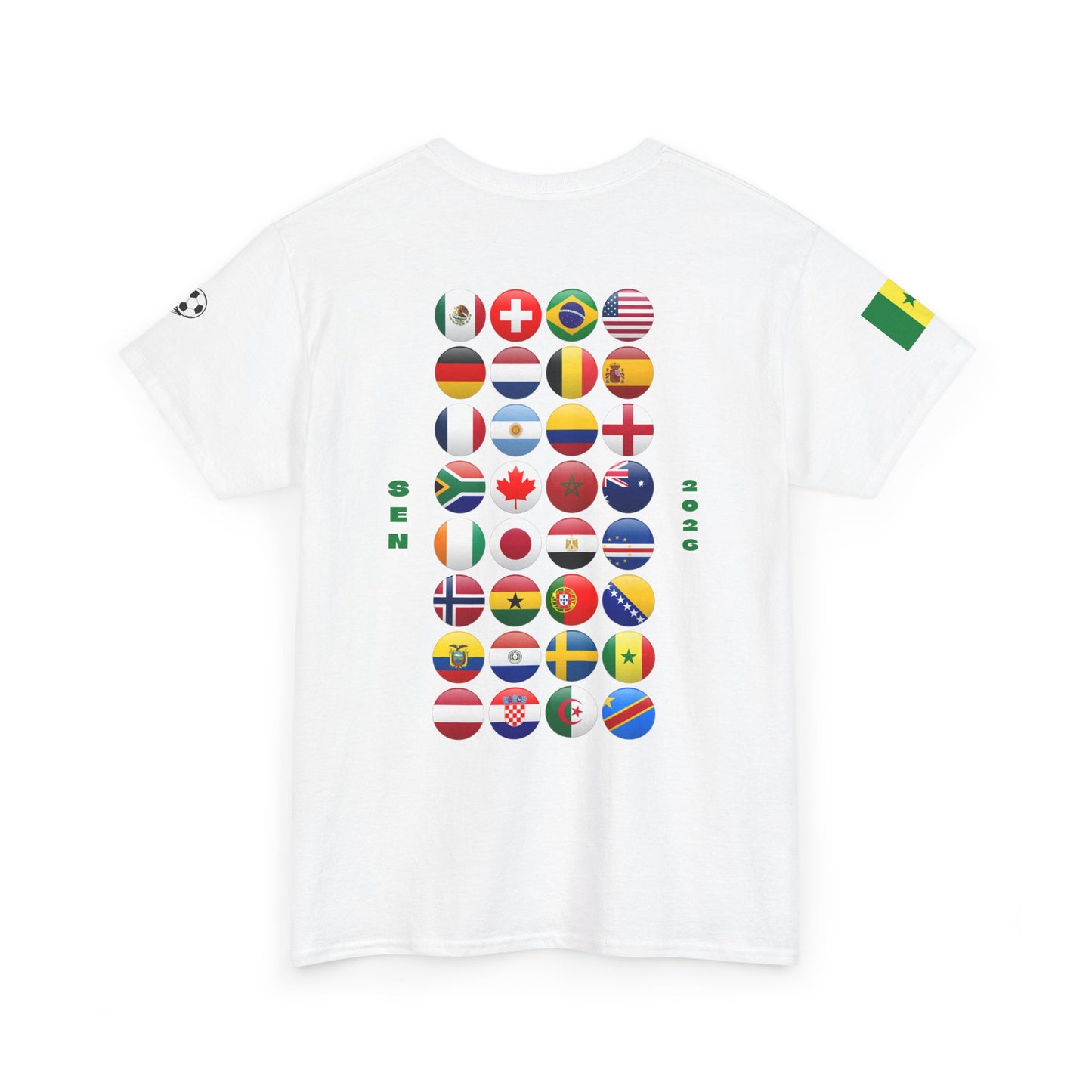 Senegal Football T-Shirt - Unisex Senegal Soccer Fan Tee with Flag (2026)