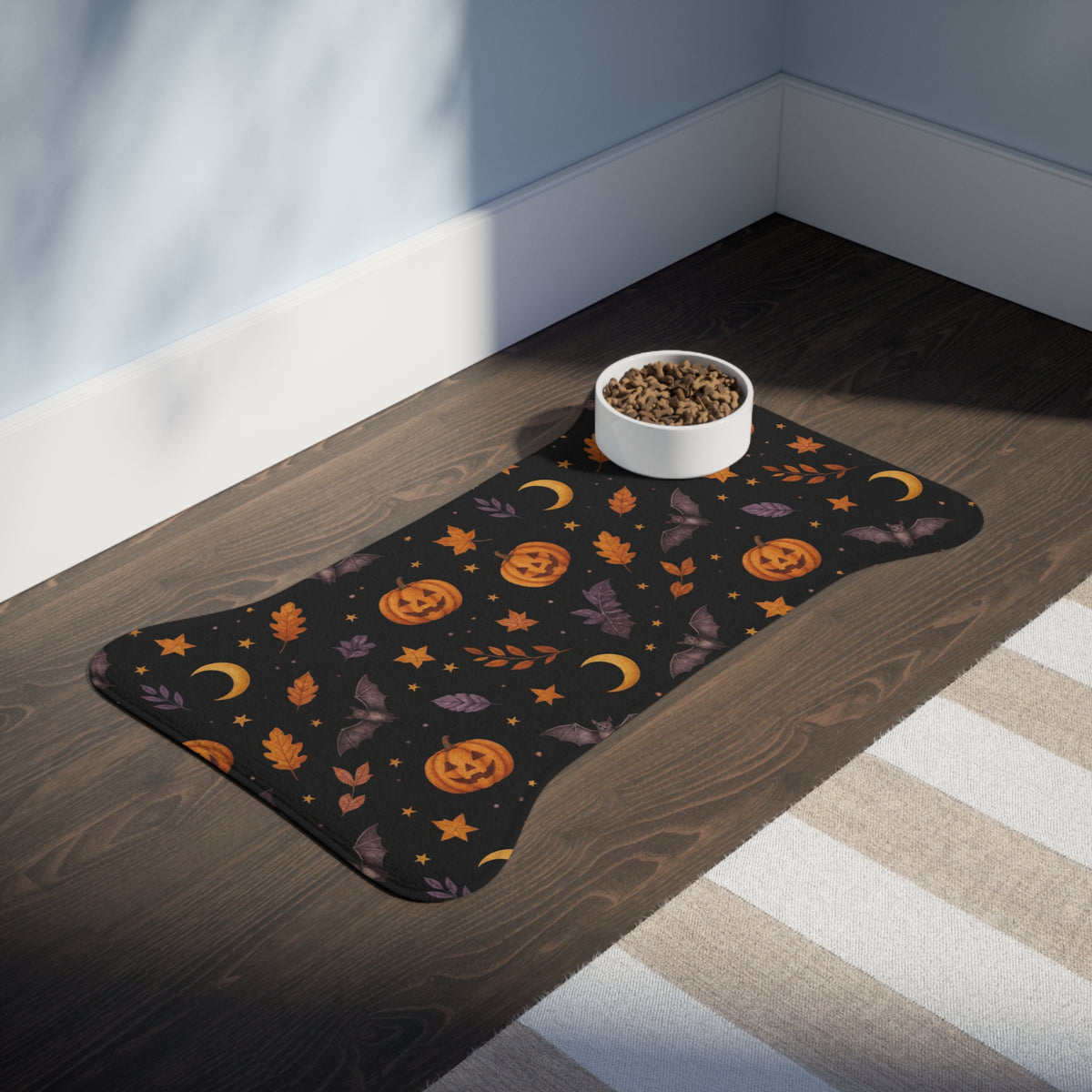 Halloween Pet Feeding Mat — Anti-Slip Foam Food Mat, Trick-or-Treat Gear
