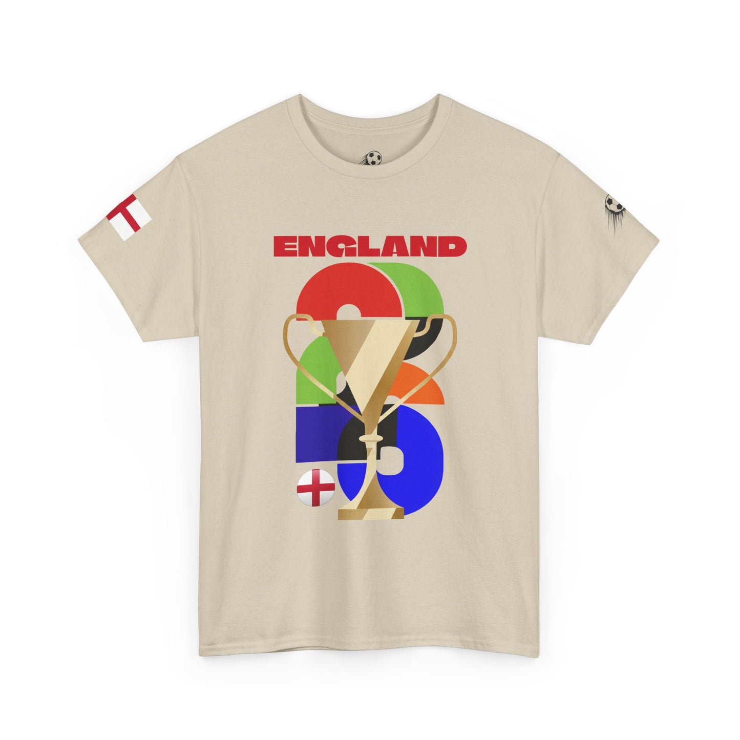England Football T-Shirt - Unisex England Soccer Fan Tee with Flag (2026)