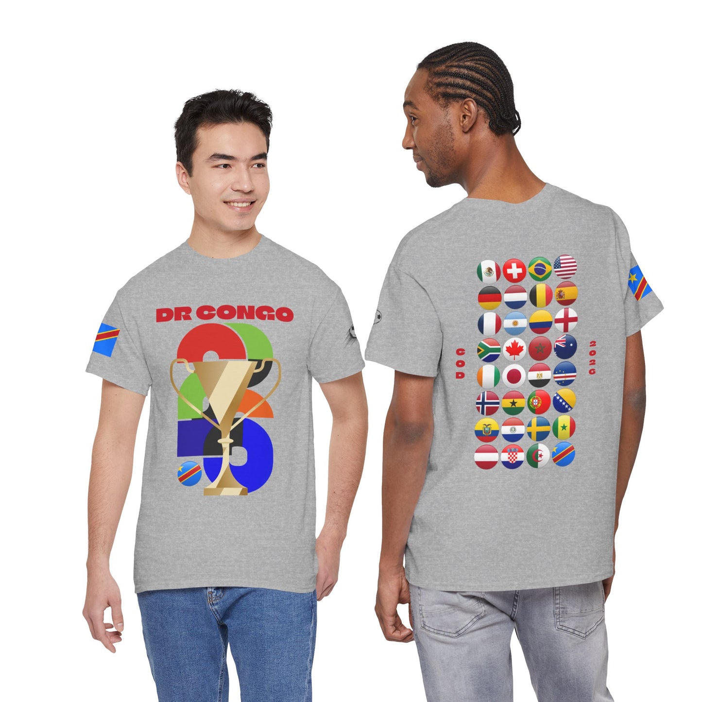 DR Congo Football T-Shirt - Unisex DR Congo Soccer Fan Tee with Flag (2026)
