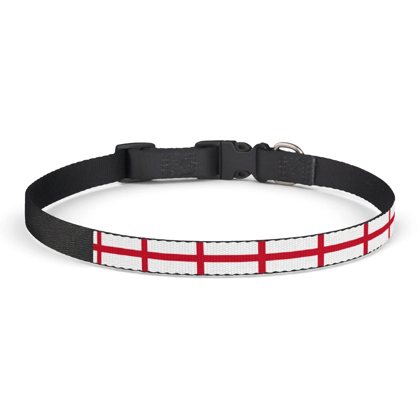 England Soccer Dog Collar — English Flag Grid Clip-On Pet Collar, Fan Gear