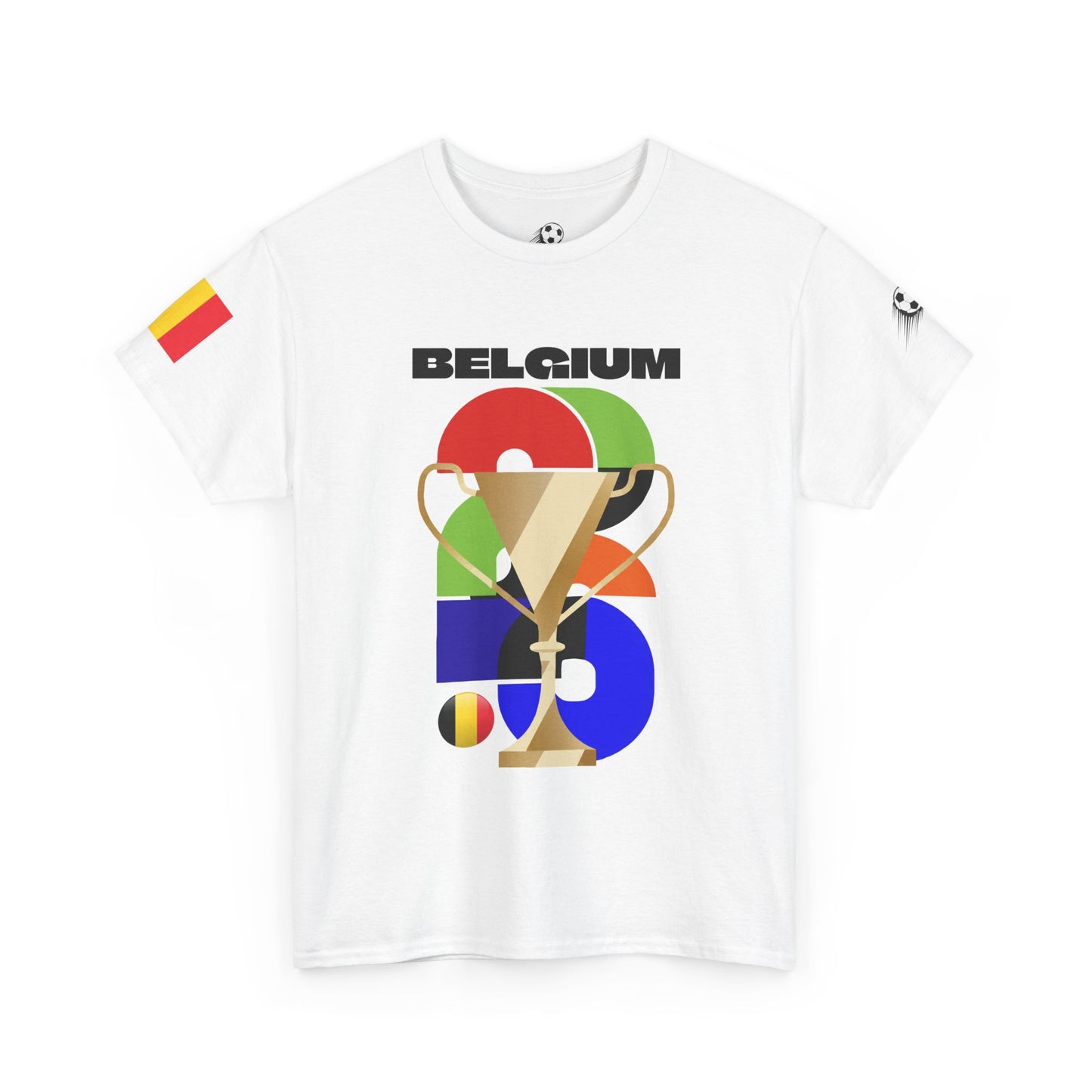 Belgium Football T-Shirt - Unisex Belgium Soccer Fan Tee with Flag (2026)