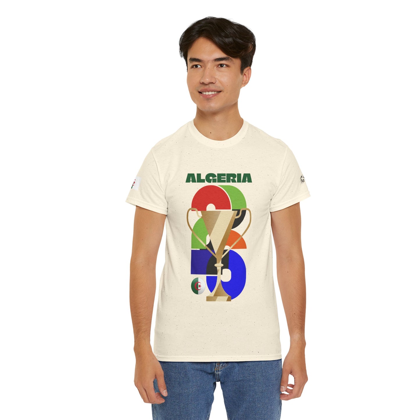 Algeria Football T-Shirt - Unisex Algeria Soccer Fan Tee with Flag (2026)