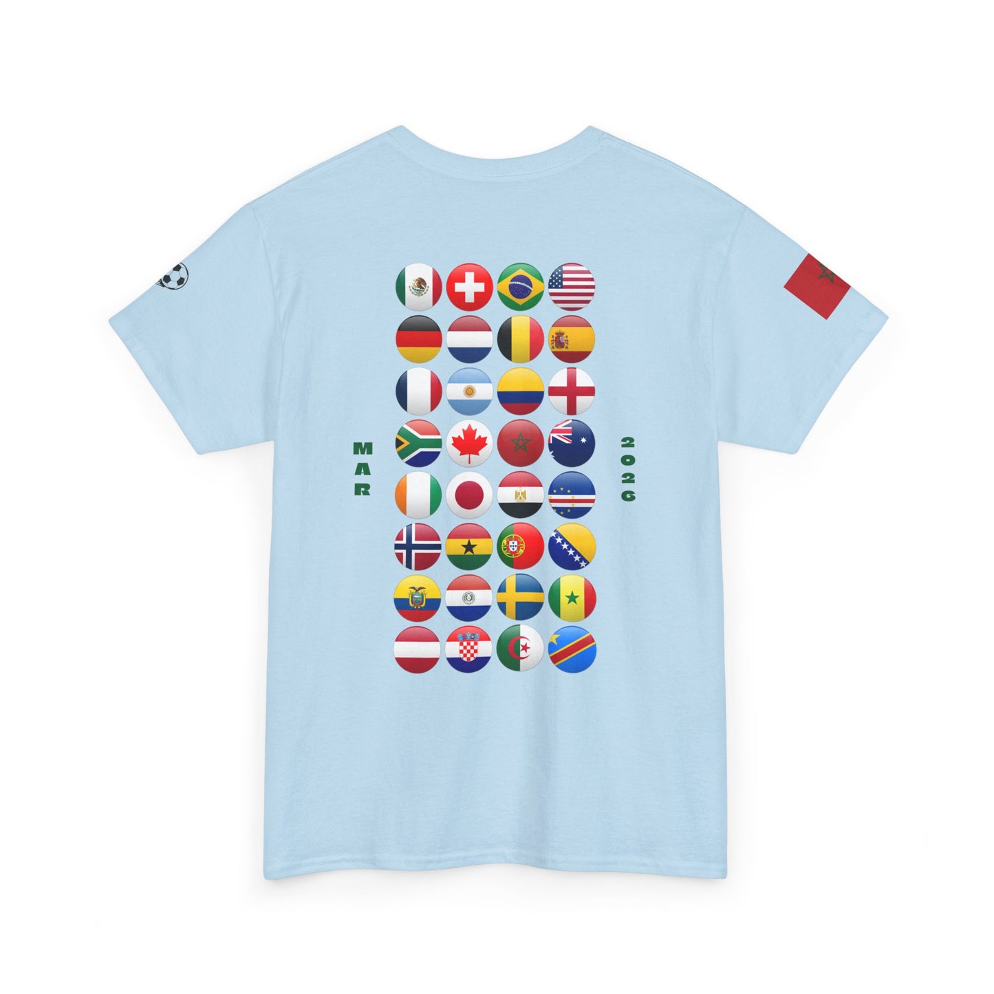 Morocco Football T-Shirt - Unisex Morocco Soccer Fan Tee with Flag (2026)
