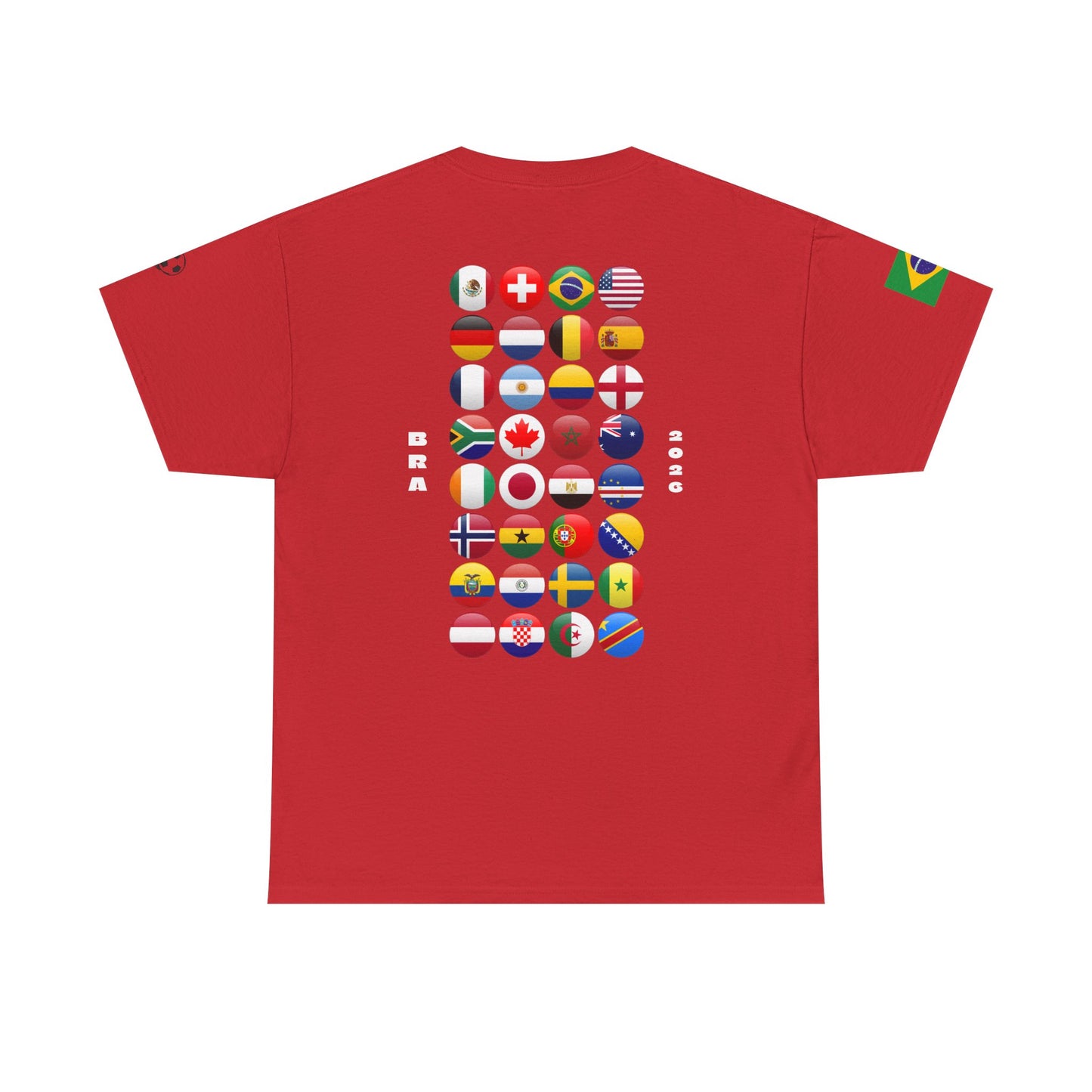 Brazil Football T-Shirt - Unisex Brazil Soccer Fan Tee with Flag (2026)
