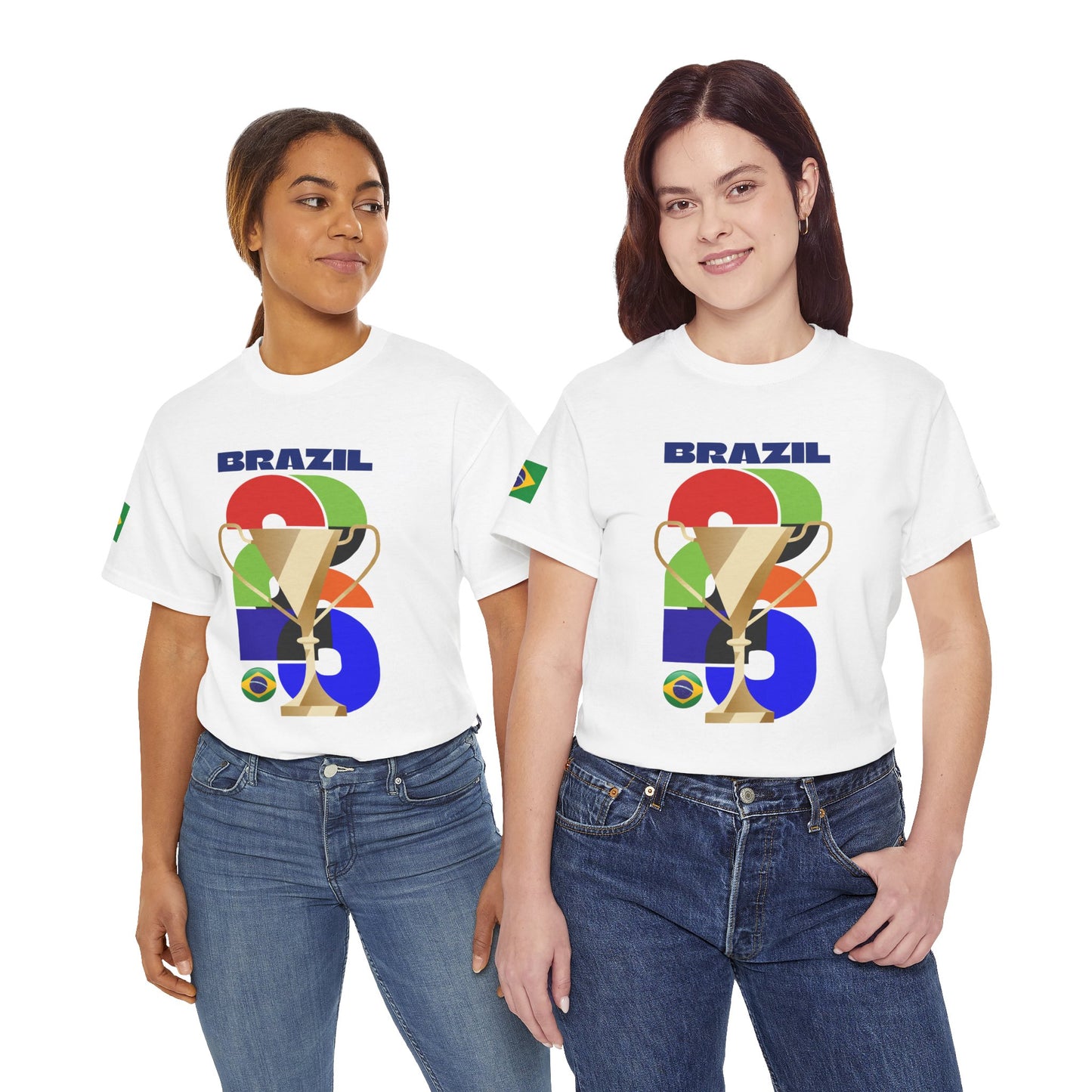 Brazil Football T-Shirt - Unisex Brazil Soccer Fan Tee with Flag (2026)